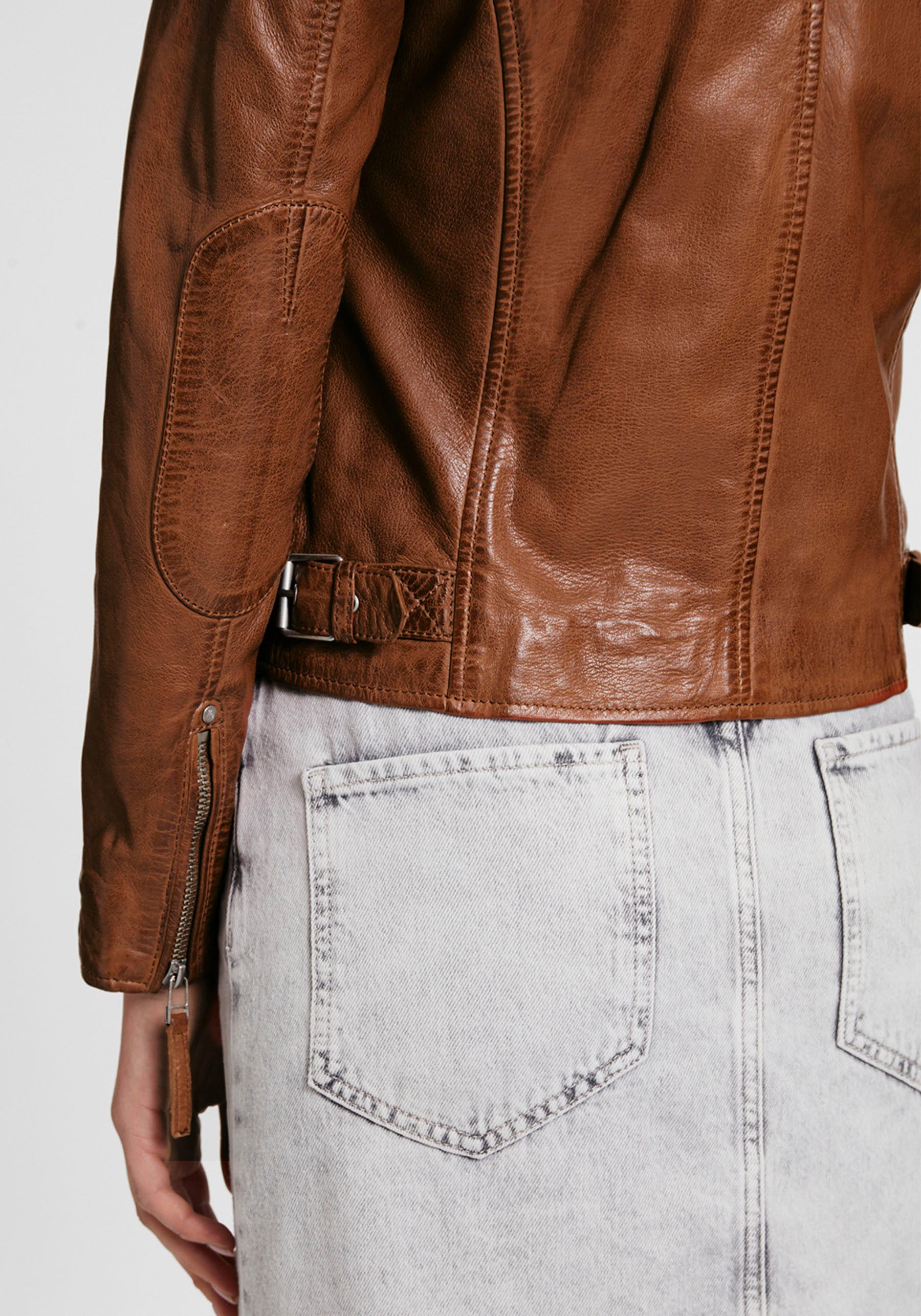 OTTO Mauritius Leren jack MWPaige in bikerstijl asymmetrische rits reverskraag