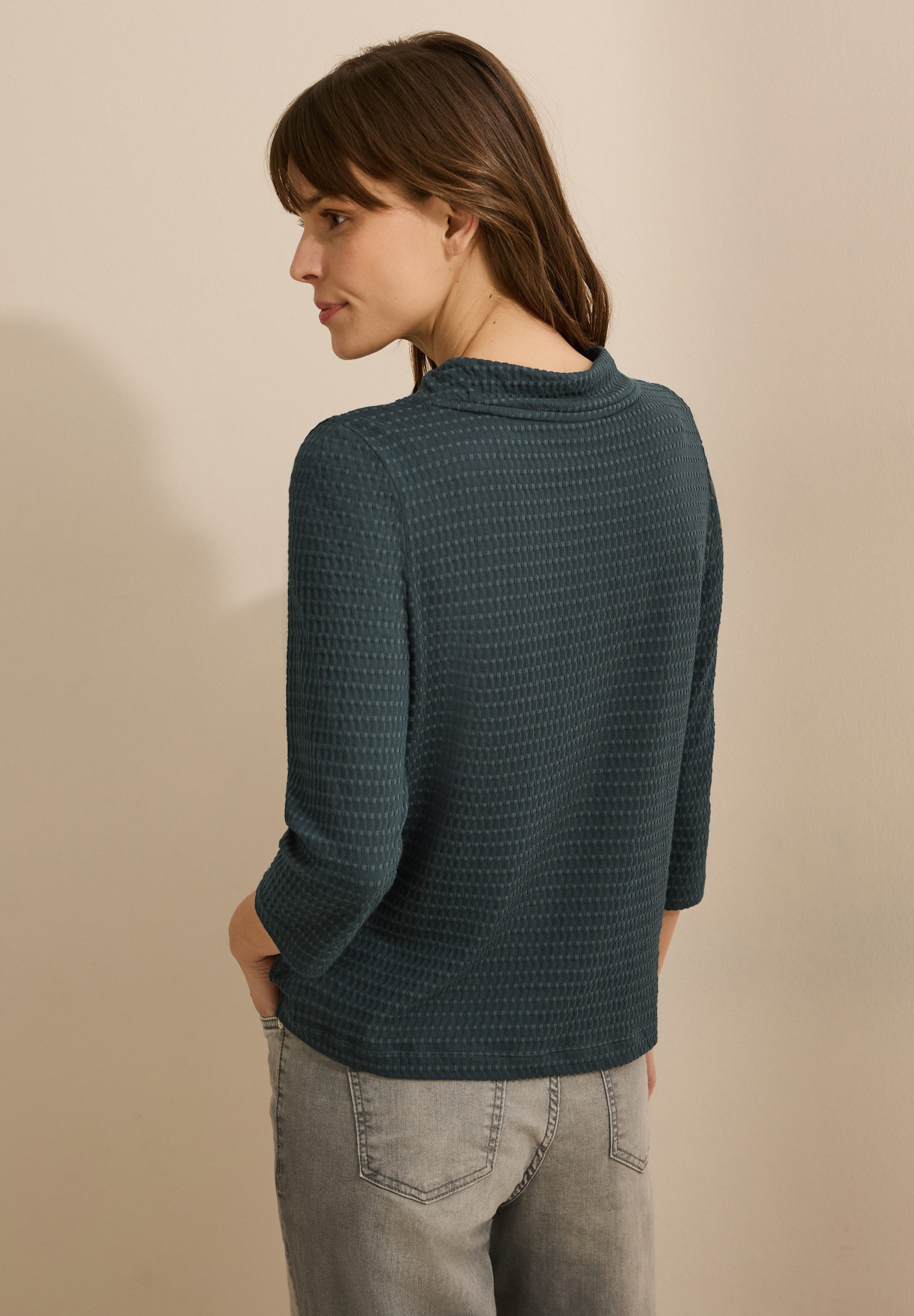Cecil Shirt met 3/4 mouwen met structuurmotief