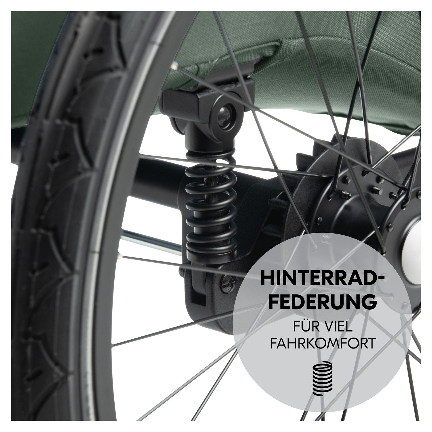 Hauck Kinderen fiets aanhanger 2in1 Bike Trailer und Buggy Dryk Duo Plus, dark green