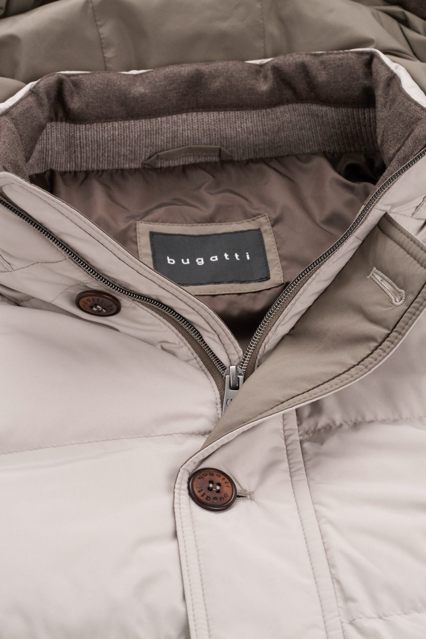 Bugatti Vest met staande kraag en capuchon