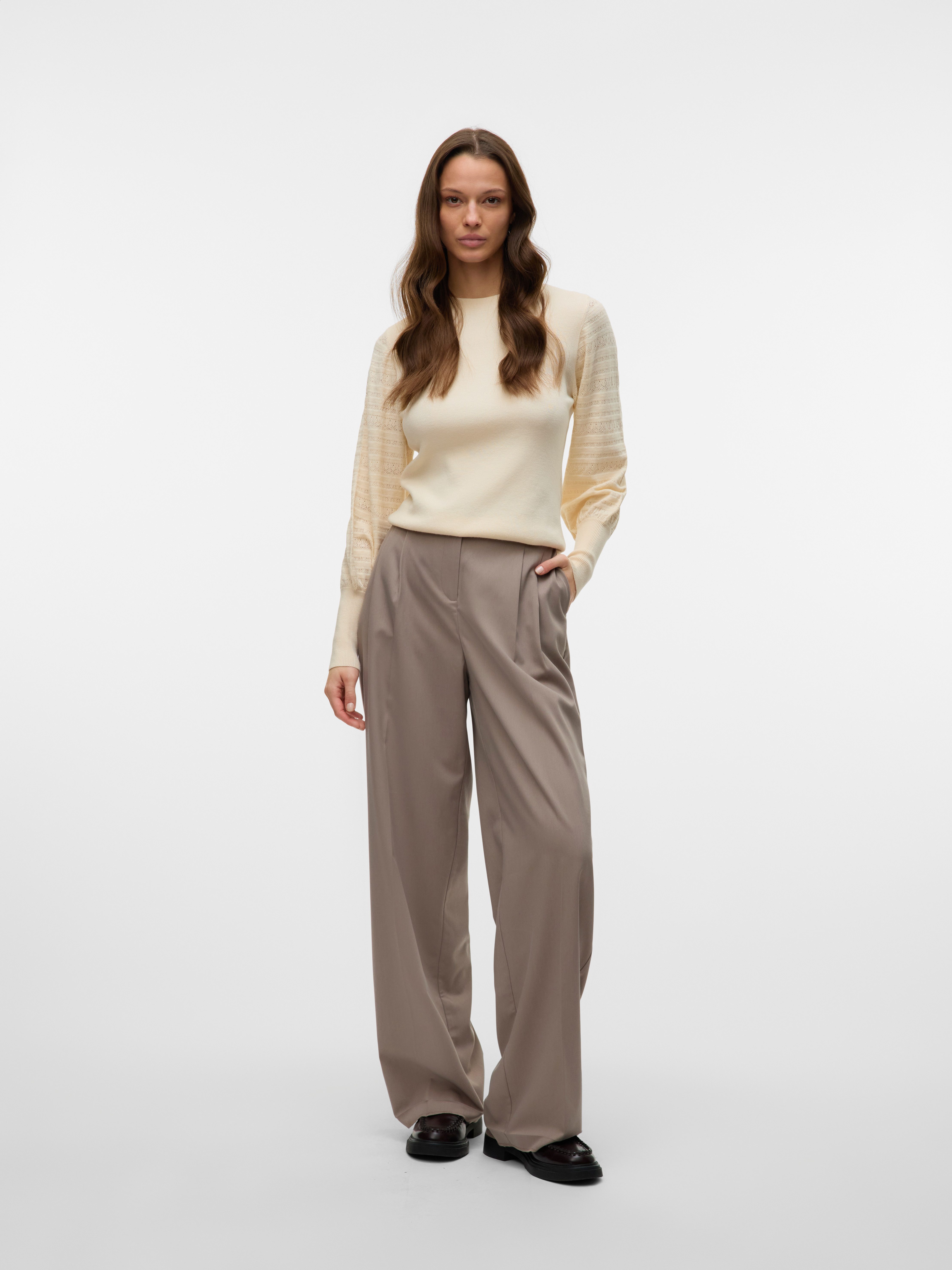 Vero Moda Gebreide trui VMHOLLYPOINTELLE LS O-NCK PULLOVE GA BOO