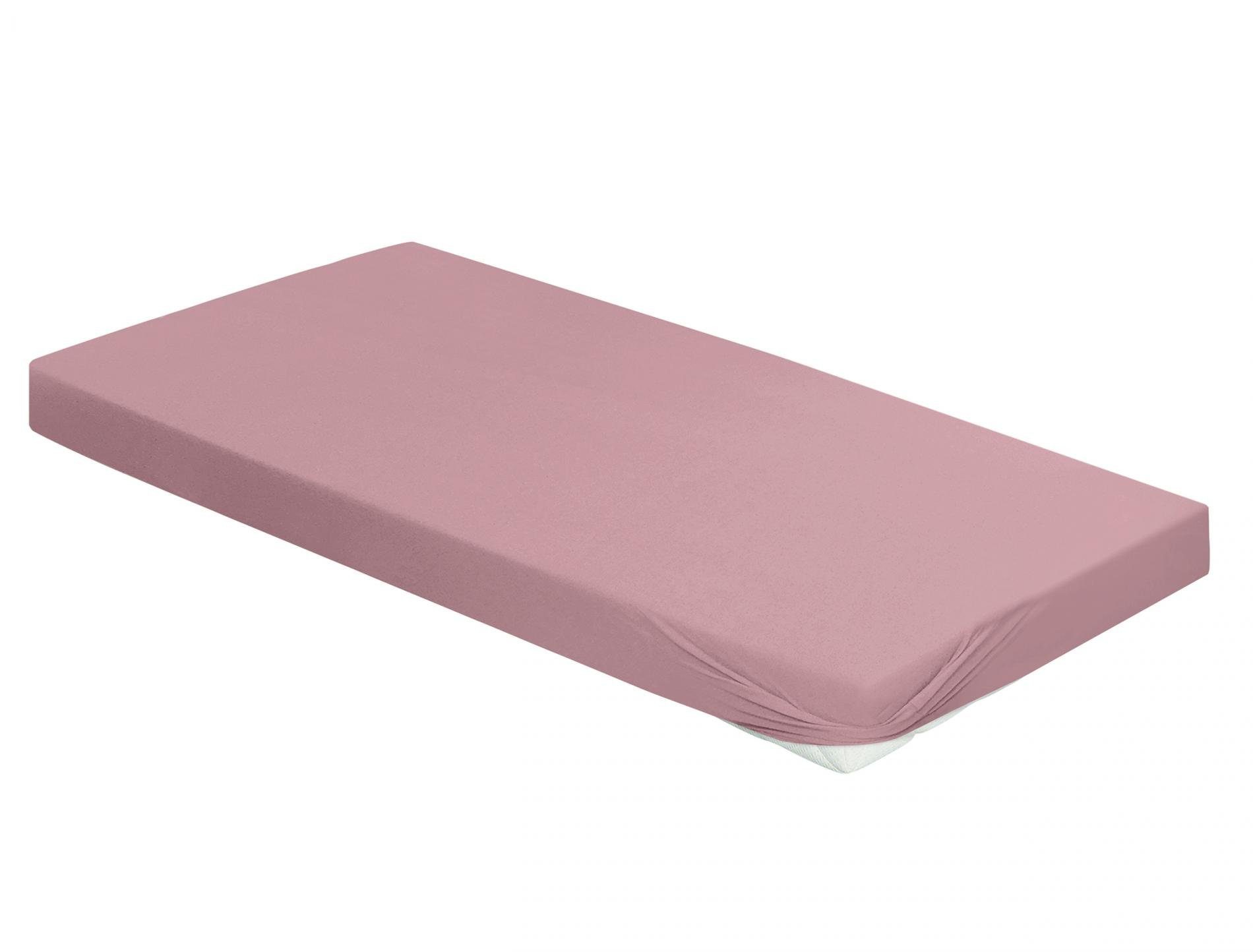 Irisette Hoeslaken Knuffel jersey hoeslaken Vesuv (1 stuk) hoeslakens maat 190 cm x 200 cm roze