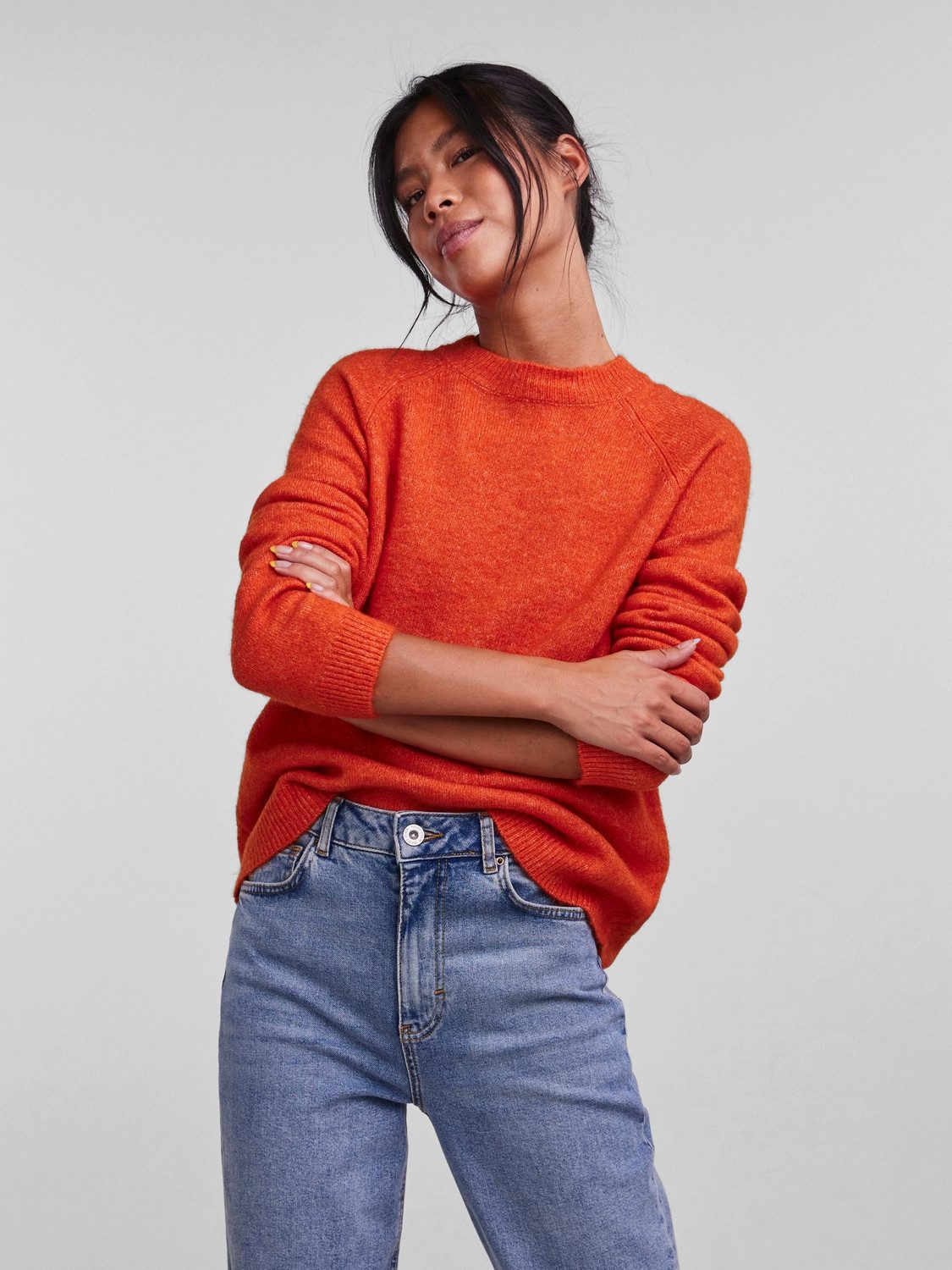 pieces Gebreide trui PCJULIANA LS O-NECK KNIT NOOS BC