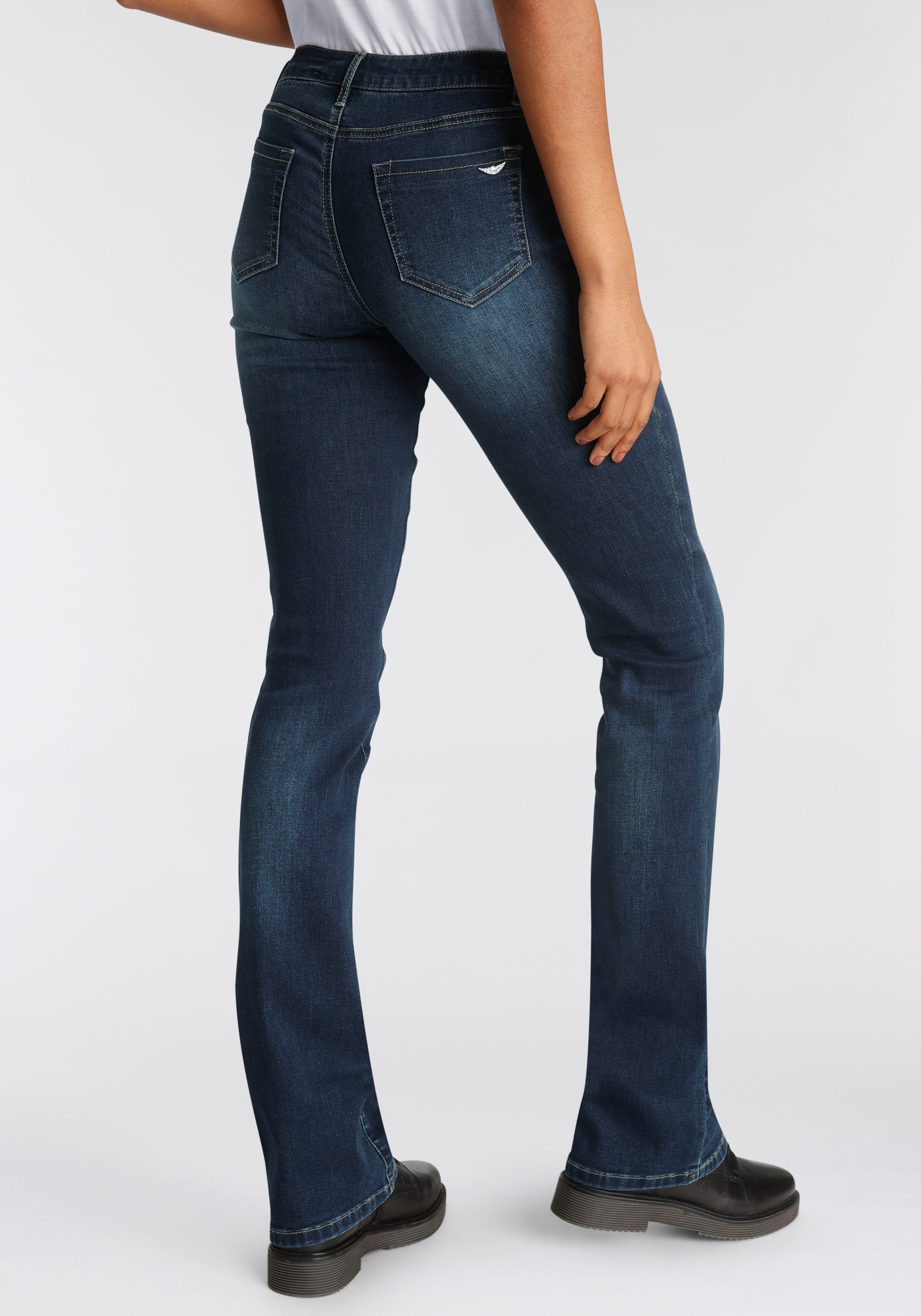 Arizona Bootcut jeans Ultra Stretch normale pasvorm, baby-bootcut, used-look-wassing