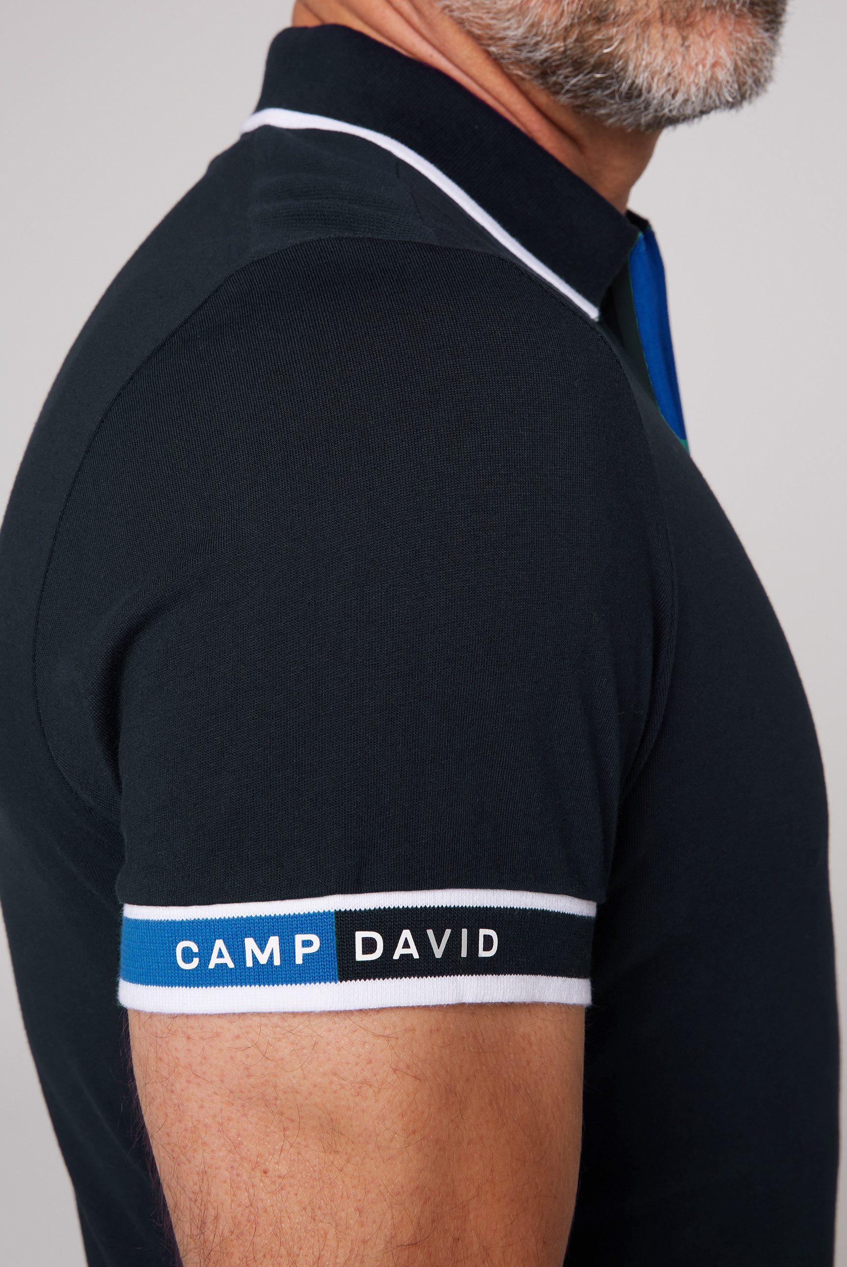 CAMP DAVID Poloshirt met contrasterende details