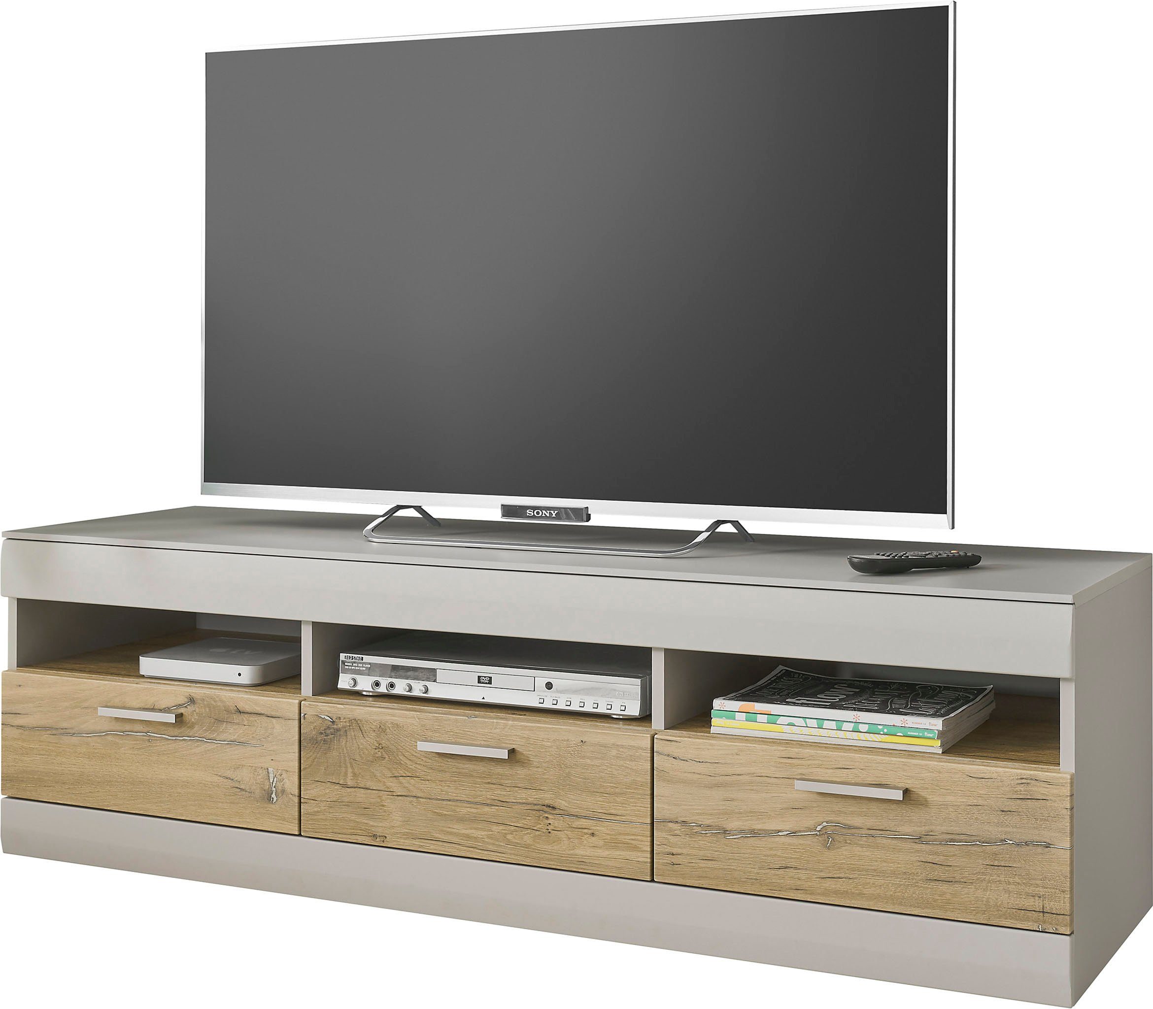 INOSIGN Tv-meubel SCARA met applicatie tineiken decor, breedte 150 cm, met soft-closefunctie