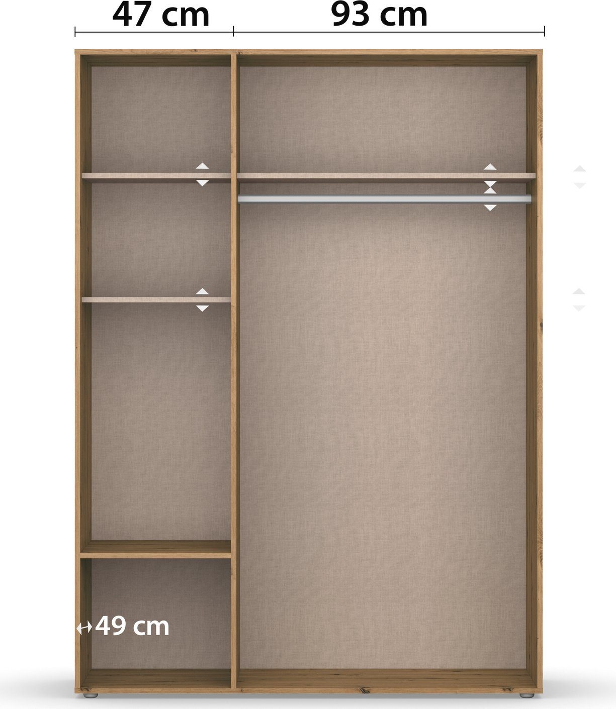 rauch Draaideurkast Kledingkast Kast Garderobe Wasmand NARAI met Laden Greefaansluitingen voor een greeploze look TOPSELLER MADE IN GERMANY