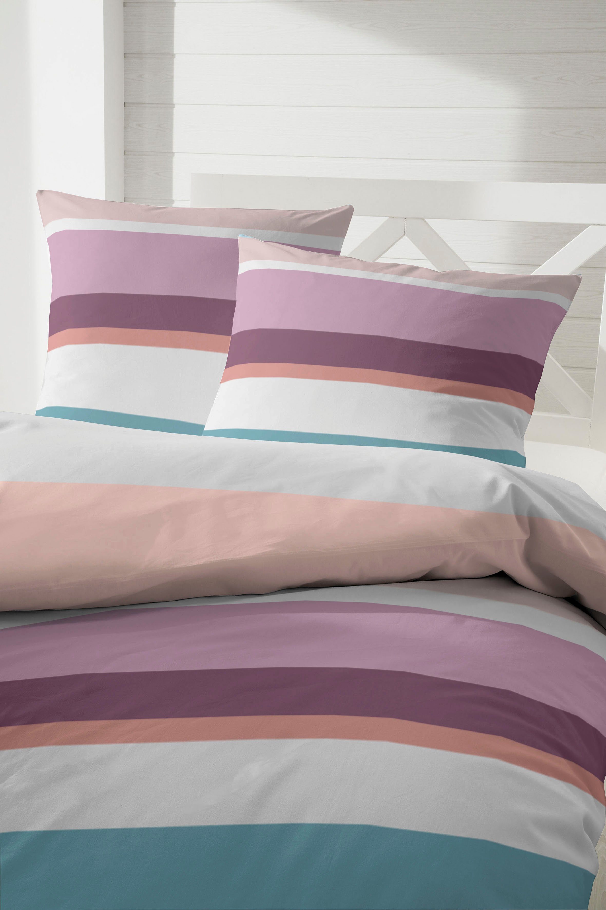 Primera Overtrekset Heavy Stripe met moderne strepen in frisse kleuren (2-delig)