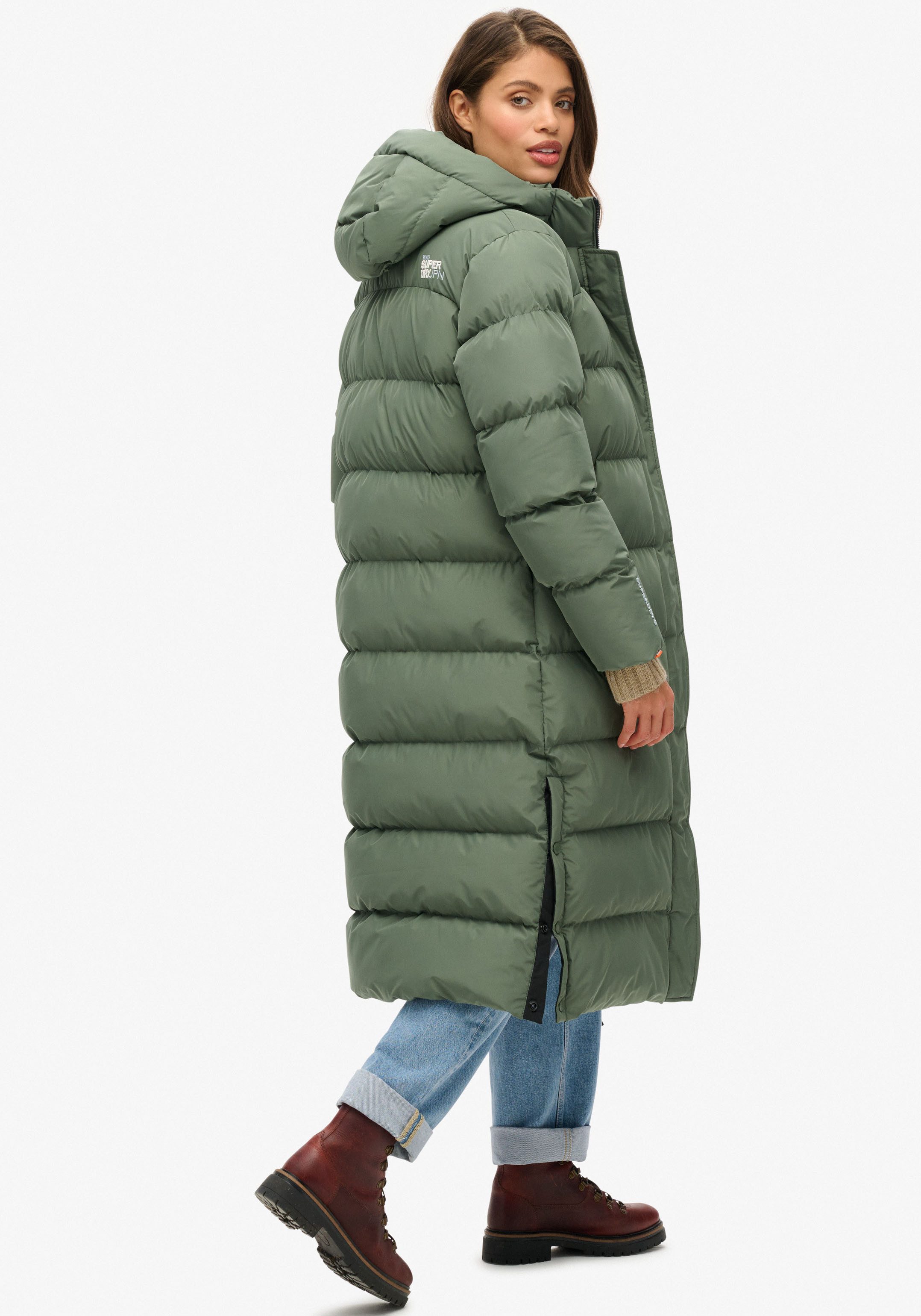 Superdry Gewatteerde jas HOODED LONGLINE SPORTS PUFFER