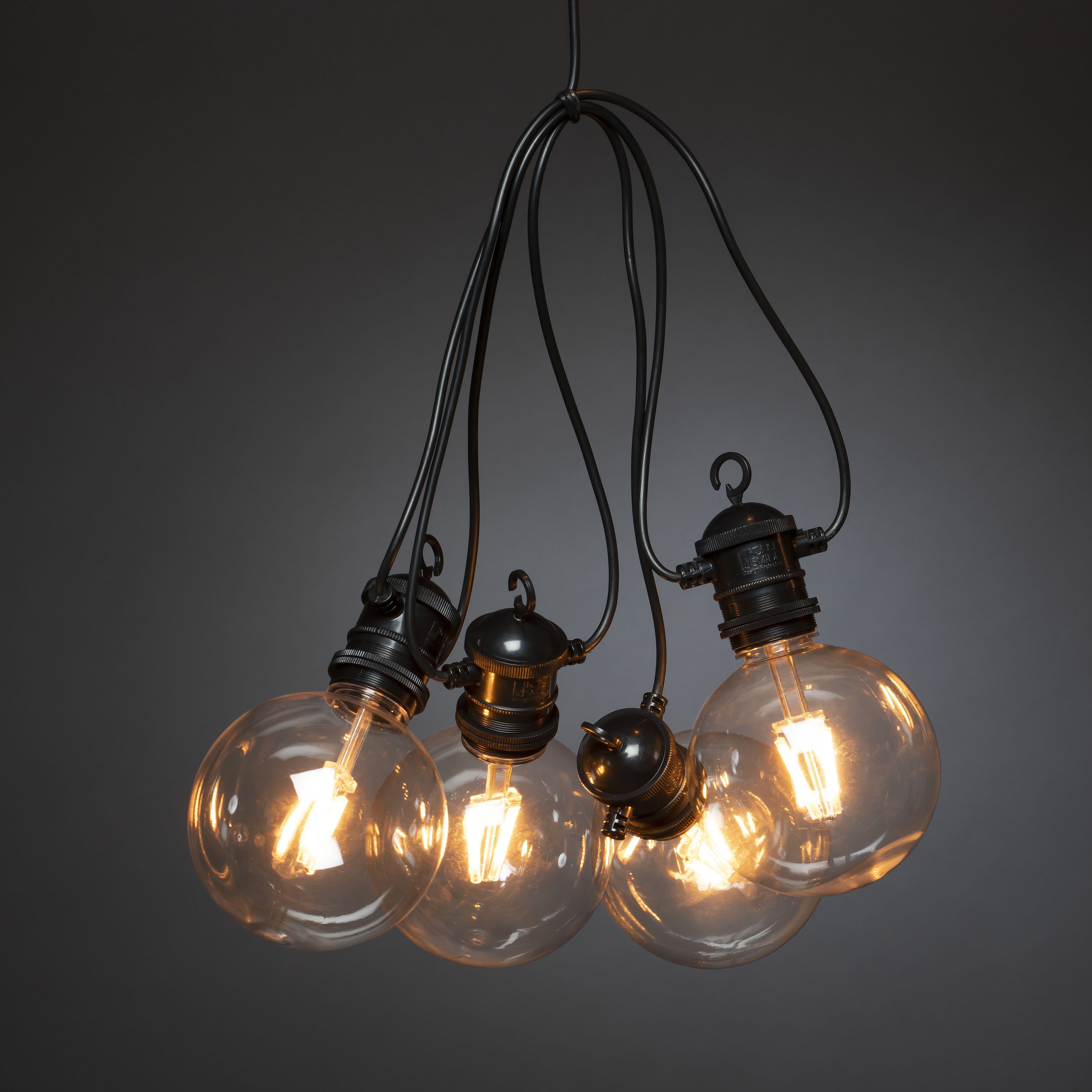 KONSTSMIDE Led-lichtsnoer Bolvormige led-biertuinverlichtingssysteem basisset, retrodesign (1 stuk)