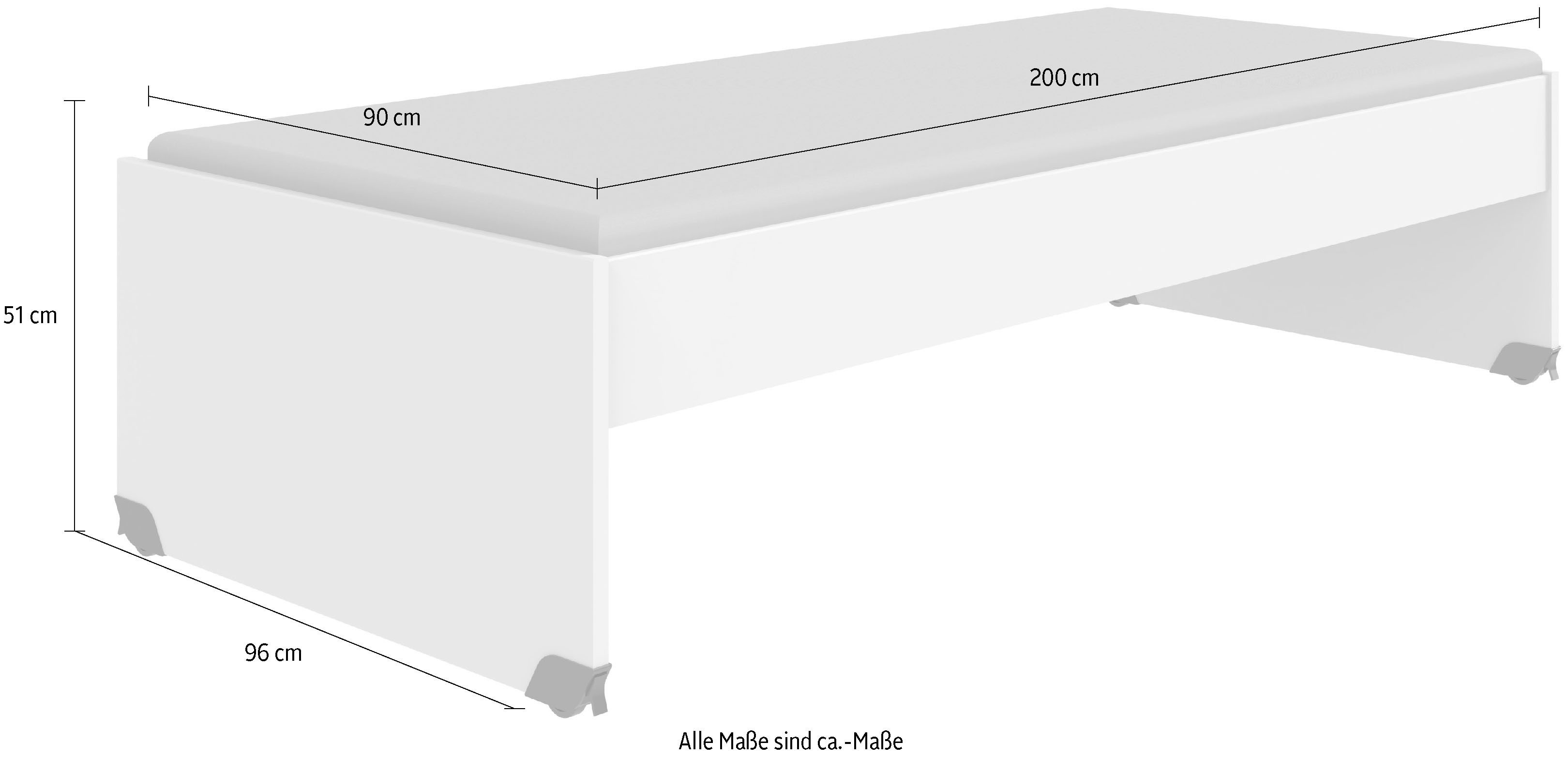 Wimex Futonbed Norderney Bed op kunststof wielen