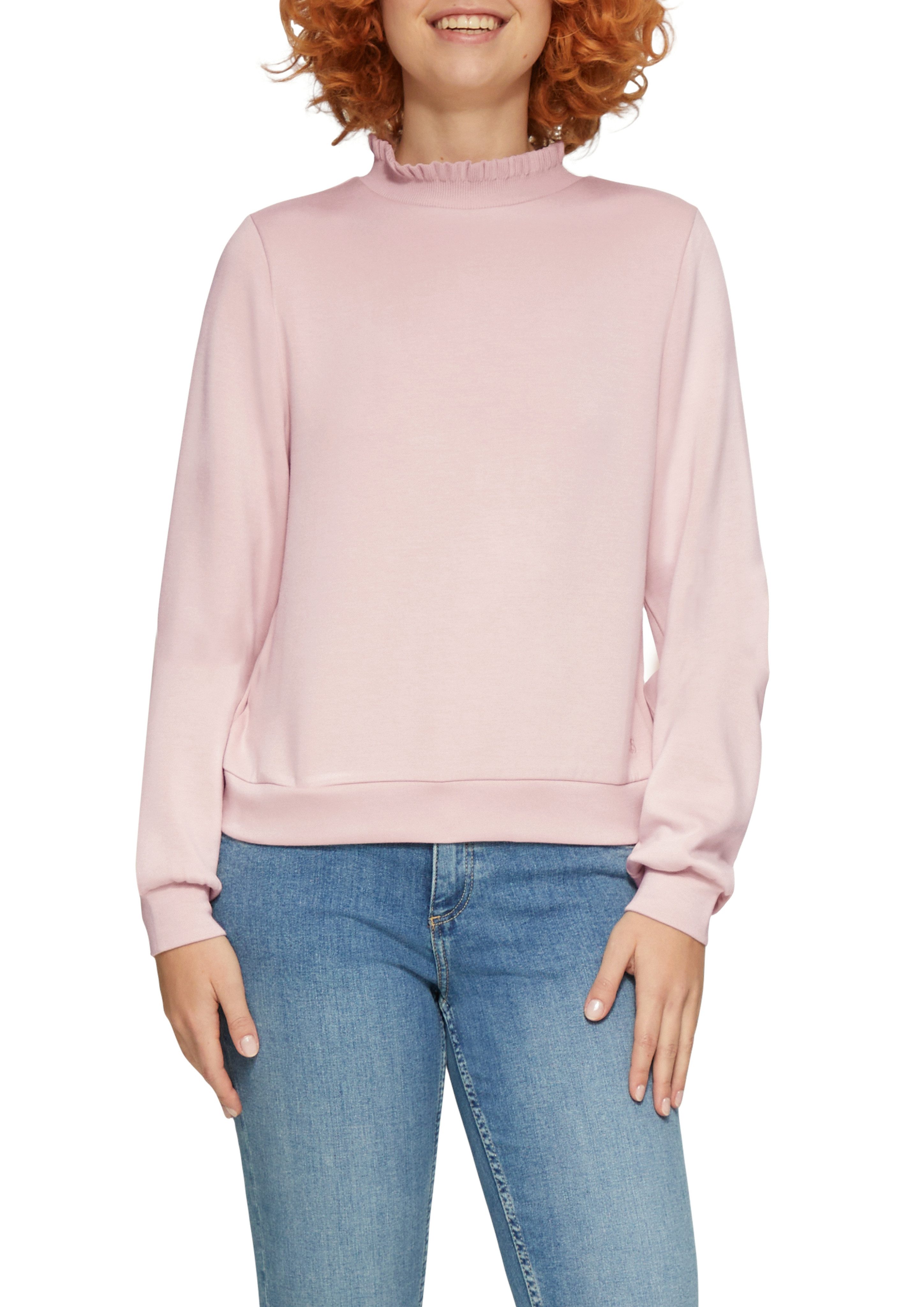 Q S designed by Sweatshirt met gegolfde kraag