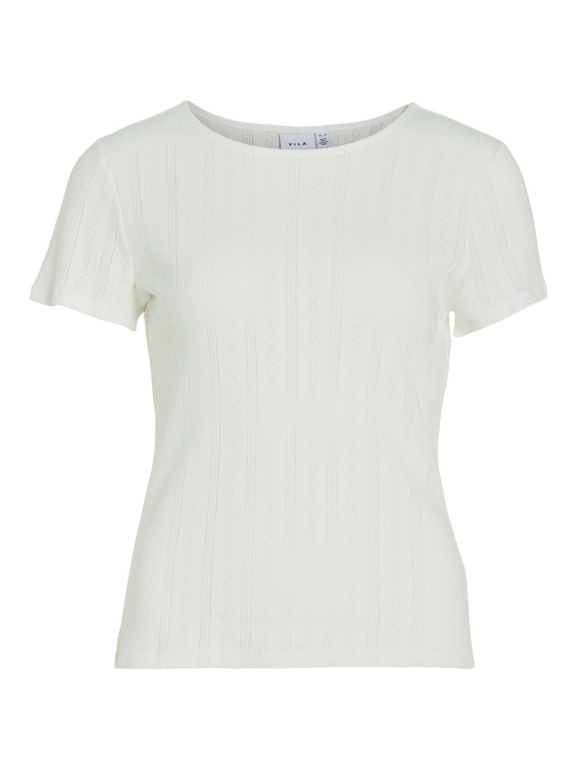 Vila Shirt met korte mouwen VIKASSIE S/S POINTELLE TOP - NOOS