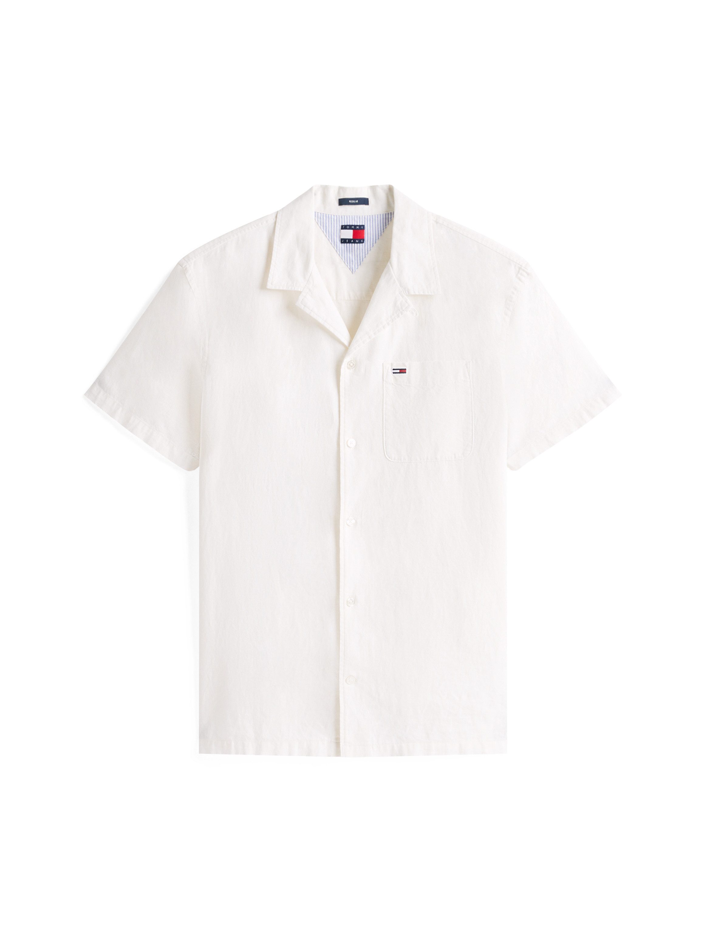 Tommy Jeans Plus Overhemd met korte mouwen TJM LINEN BLEND CAMP SS EXT