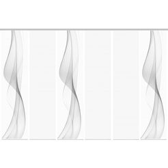 vision s paneelgordijn welario set van 6 bamboe-look, digitaal bedrukt (6 stuks) grijs