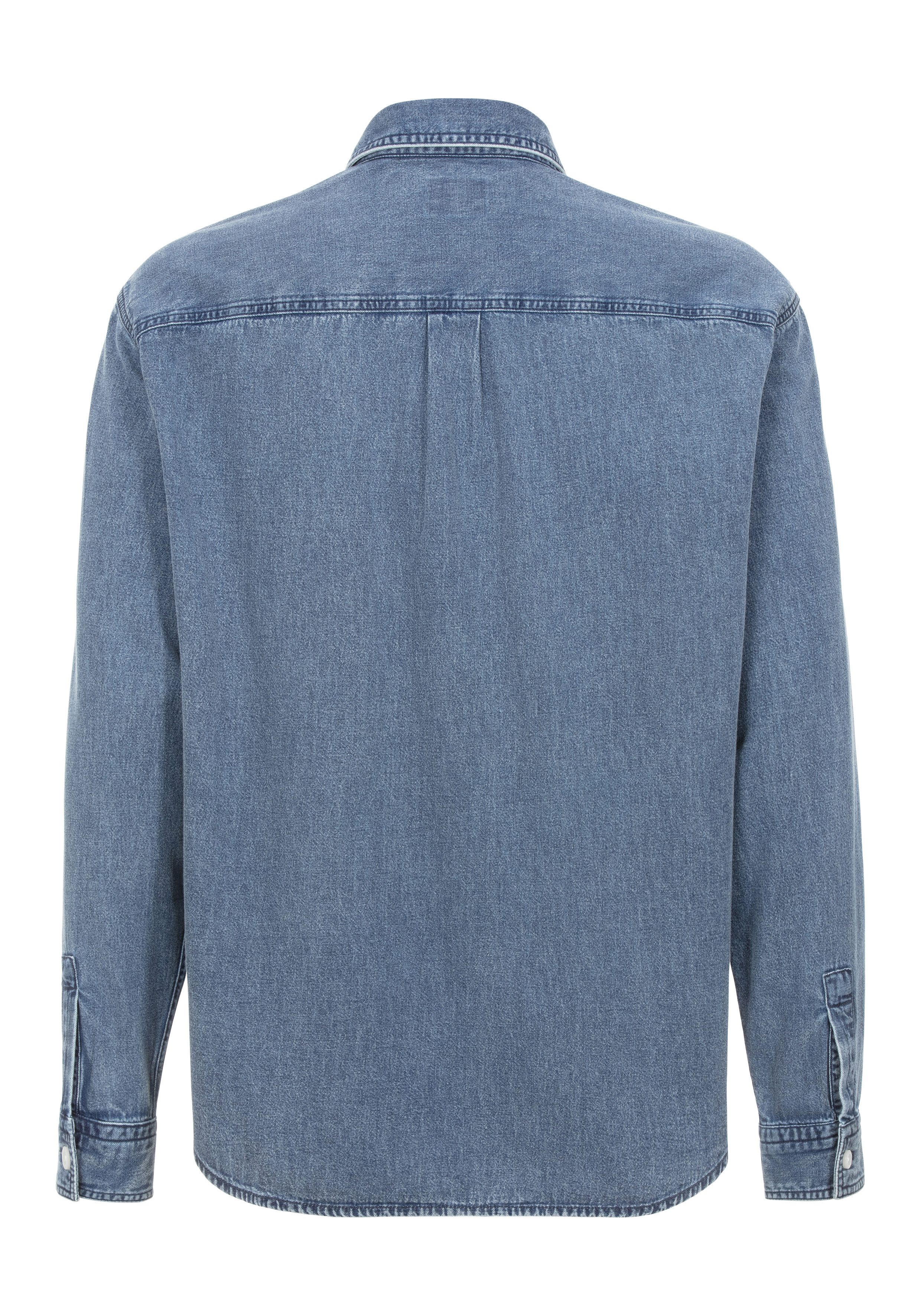 HUGO Blue Jeans overhemd Ebino in coole wassing