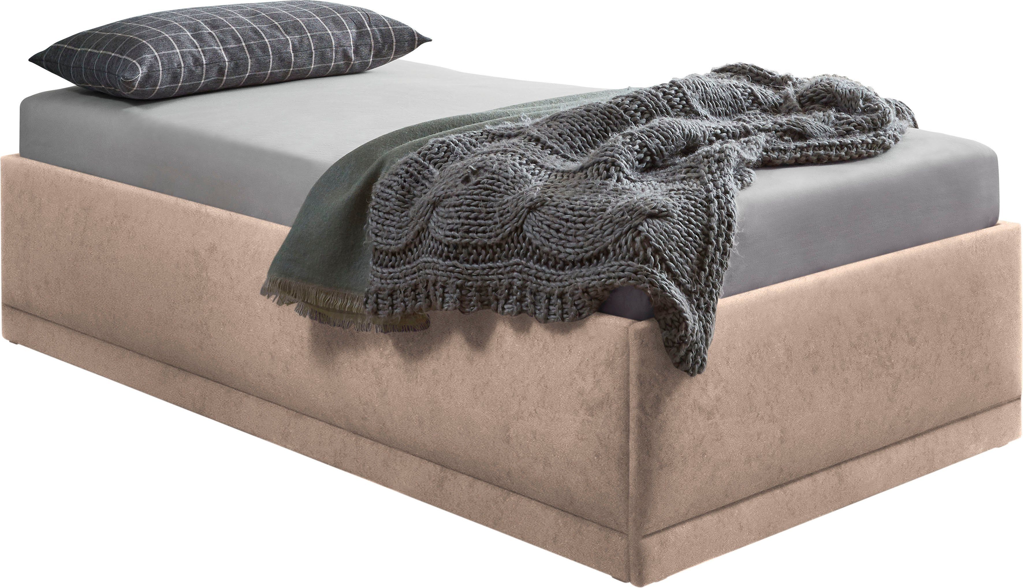 Westfalia Polsterbetten Gestoffeerd bed Texel Comforthoogte met sierkussen, bedkist bij uitvoering met matras