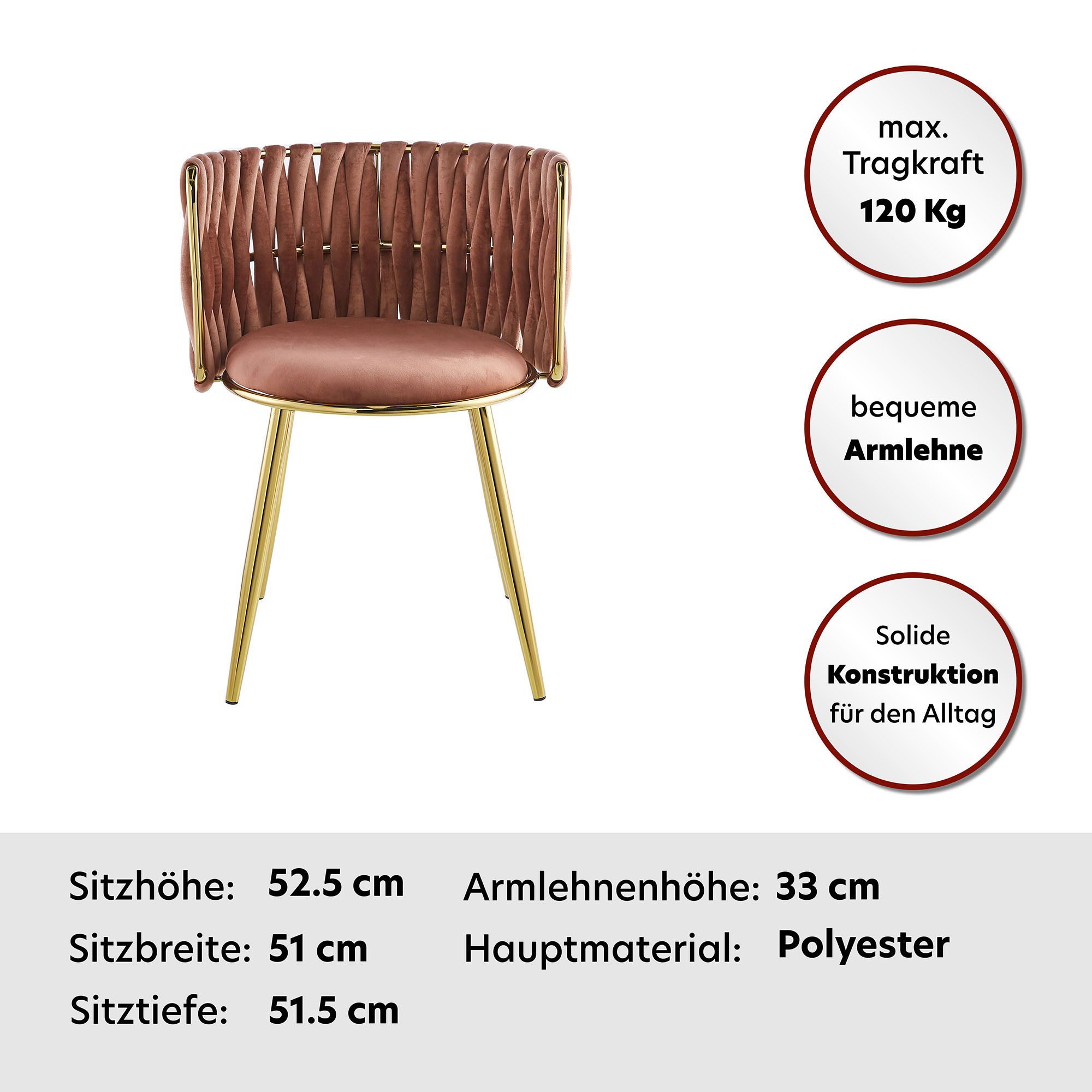 Kayoom Stoel Melly 125 2-delige set, geweldig ontwerp van de rugleuning, ronde zitting (set, 2 stuks)