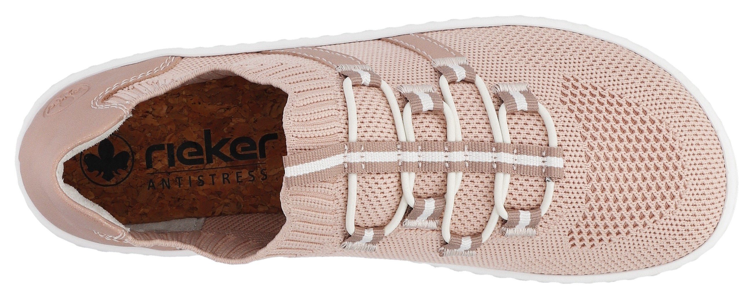 Rieker Slip-on sneakers Barefootschoenen , slipper, vrijetijdsschoen, lage schoen met elastische brei-schaft
