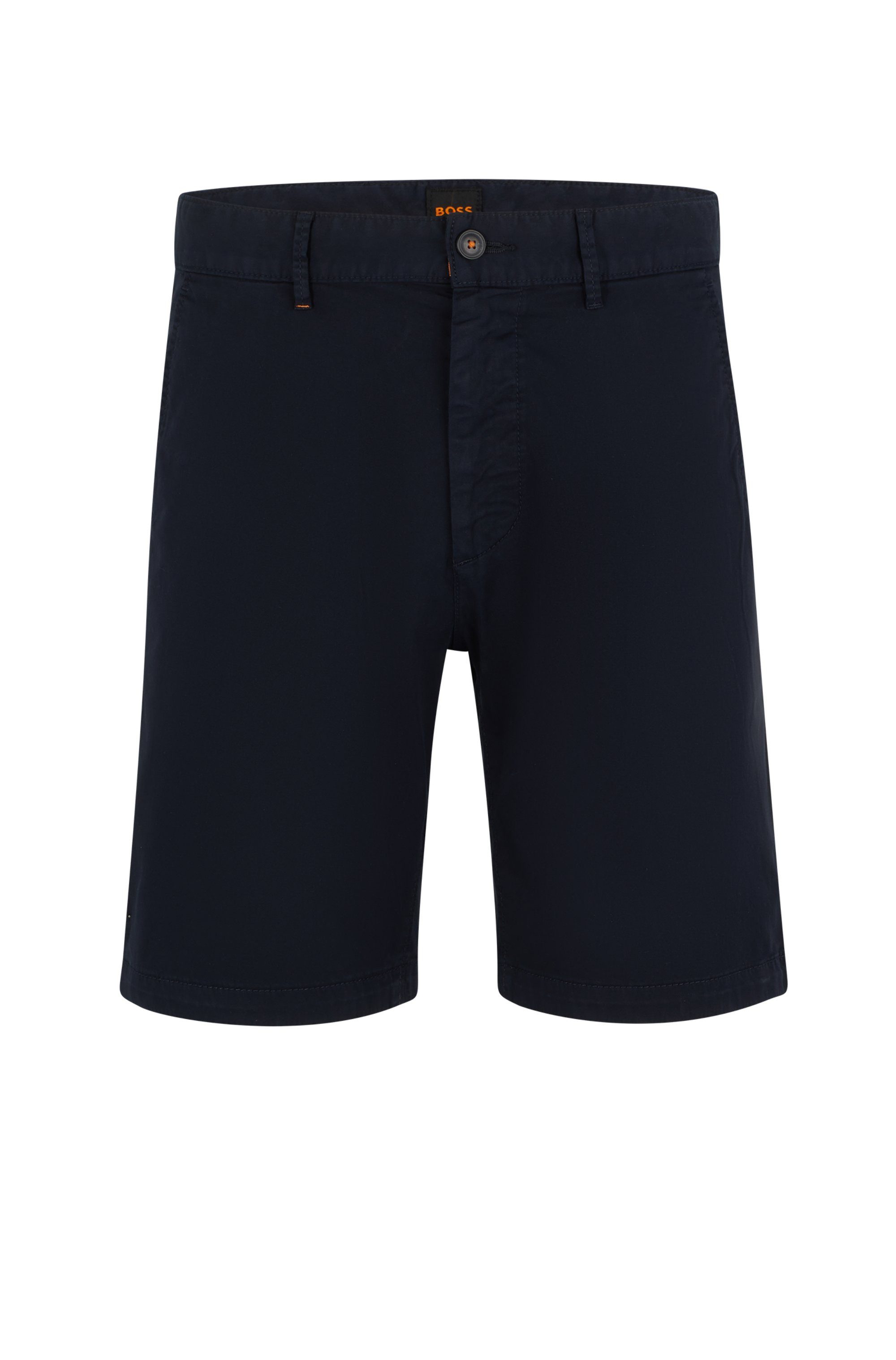 Hugo Boss Blauwe Katoenmix Shorts met Zakken Blue Heren