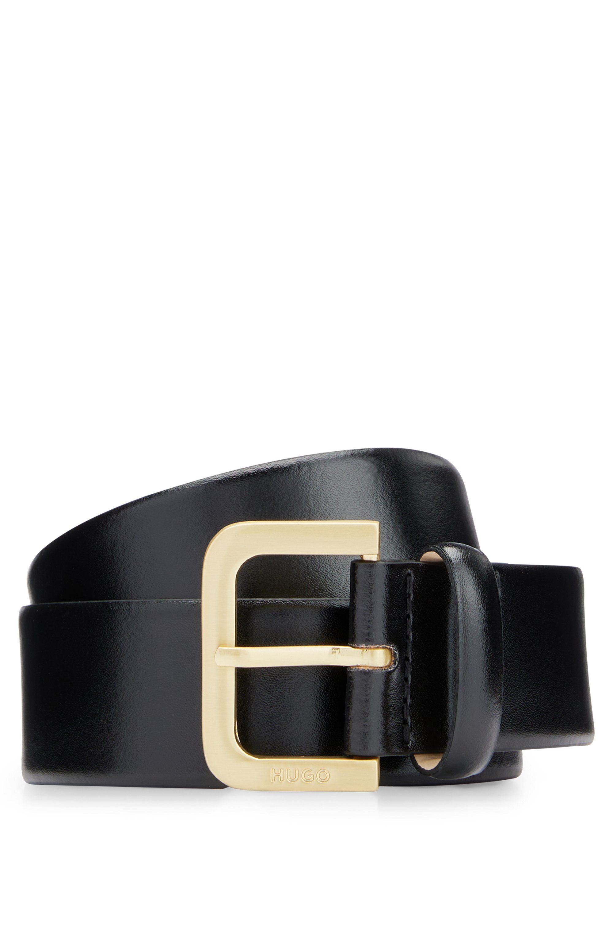 HUGO Leren riem Zana met logo-gravure op de riemsluiting
