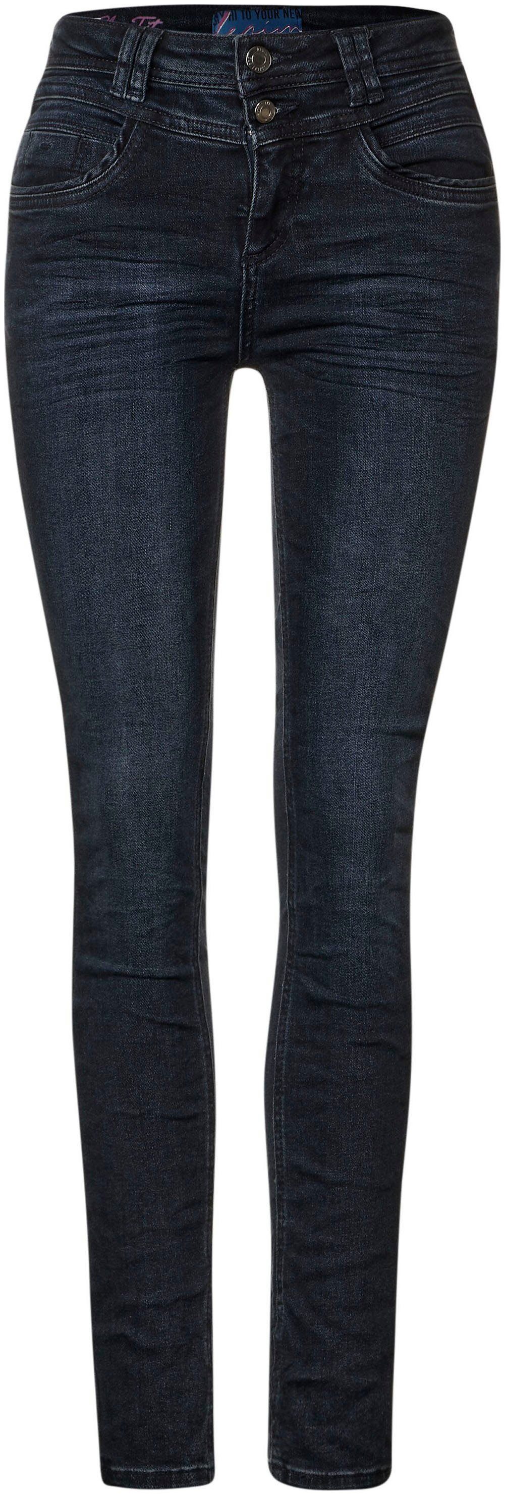 STREET ONE Slim fit jeans in donkere wassing