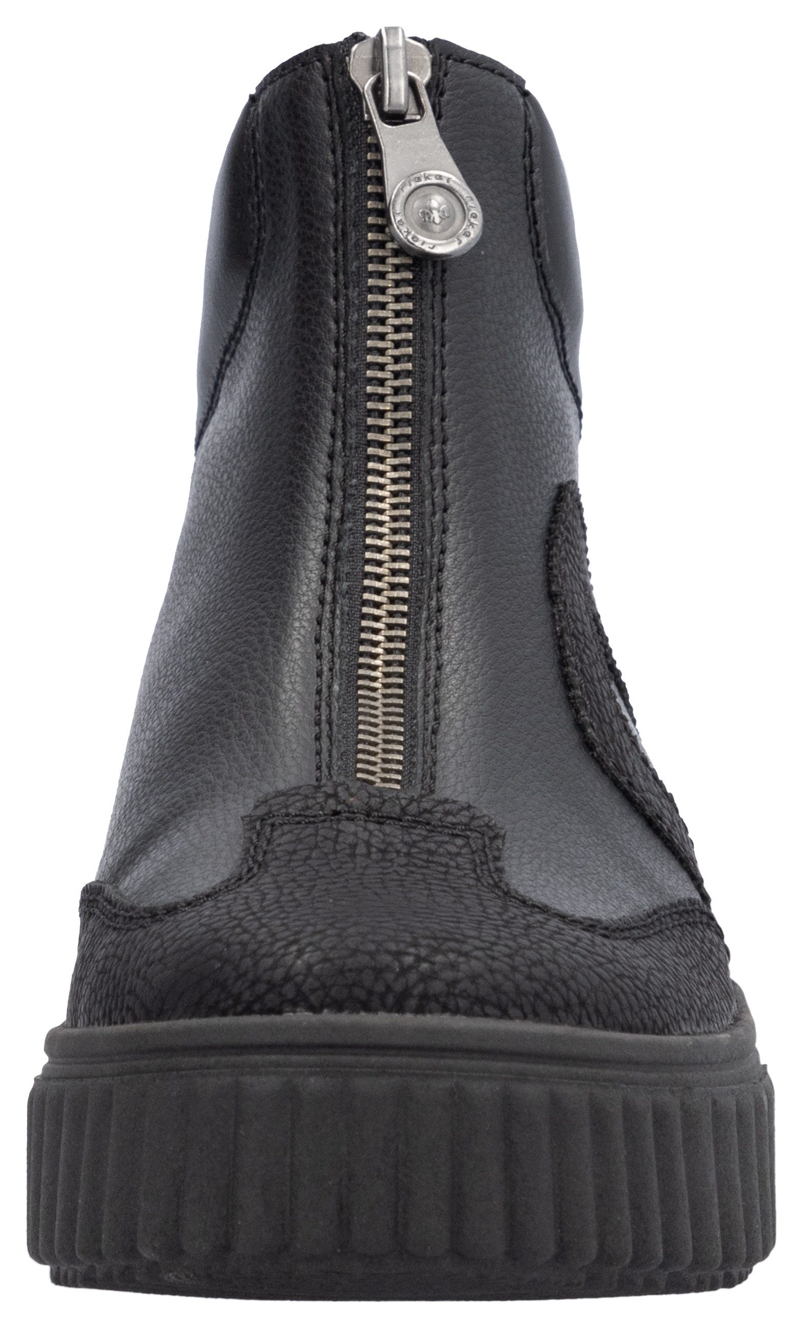 Rieker Boots zonder sluiting enkellaars, sleehak, plateaulaarzen met gewatteerde schaprand