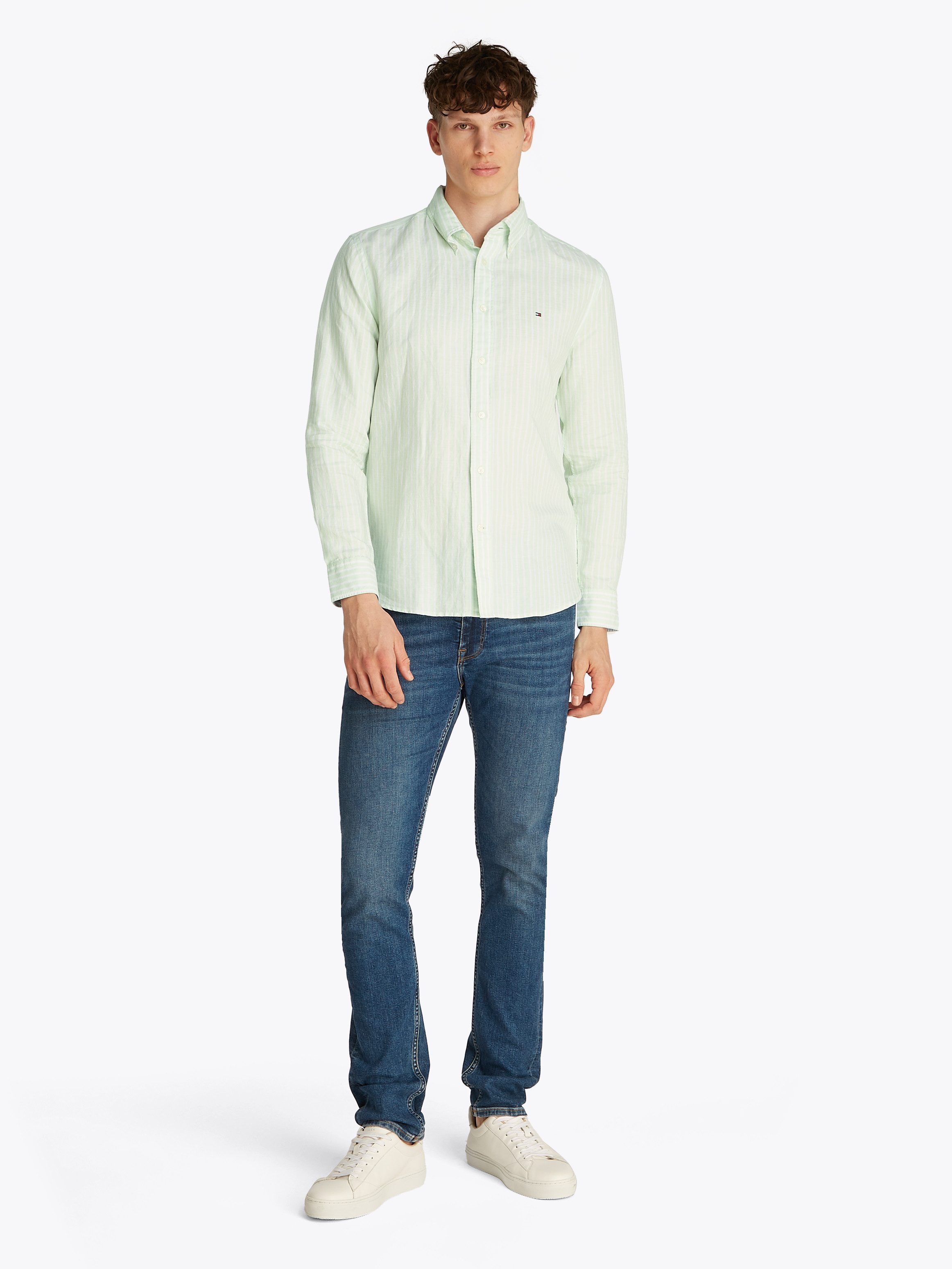 Tommy Hilfiger Overhemd met lange mouwen LINEN BLEND BOLD STRIPE