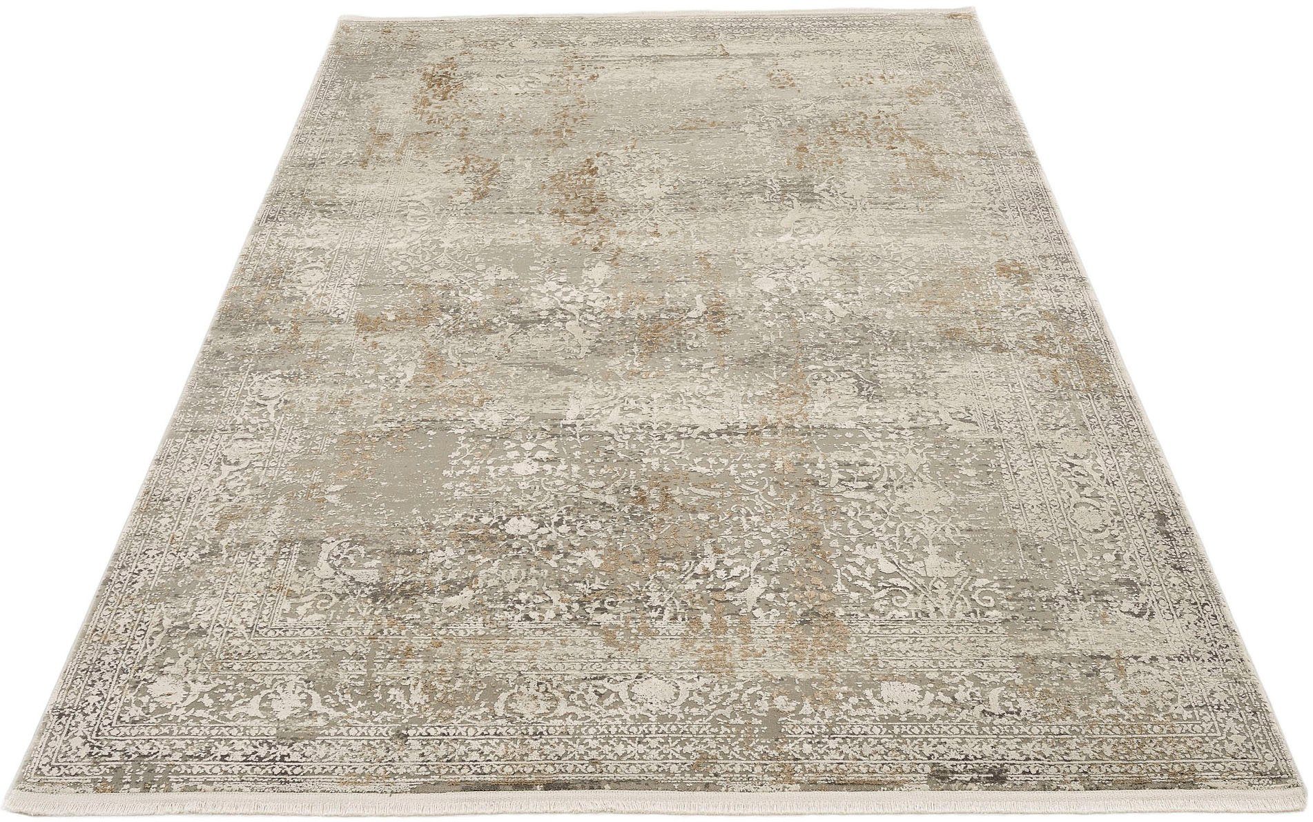 OCI DIE TEPPICHMARKE Loper BESTSELLER CAVA Glanzend viscose, met franje, woonkamer lopers maat 80 cm x 250 cm x 8 mm goud