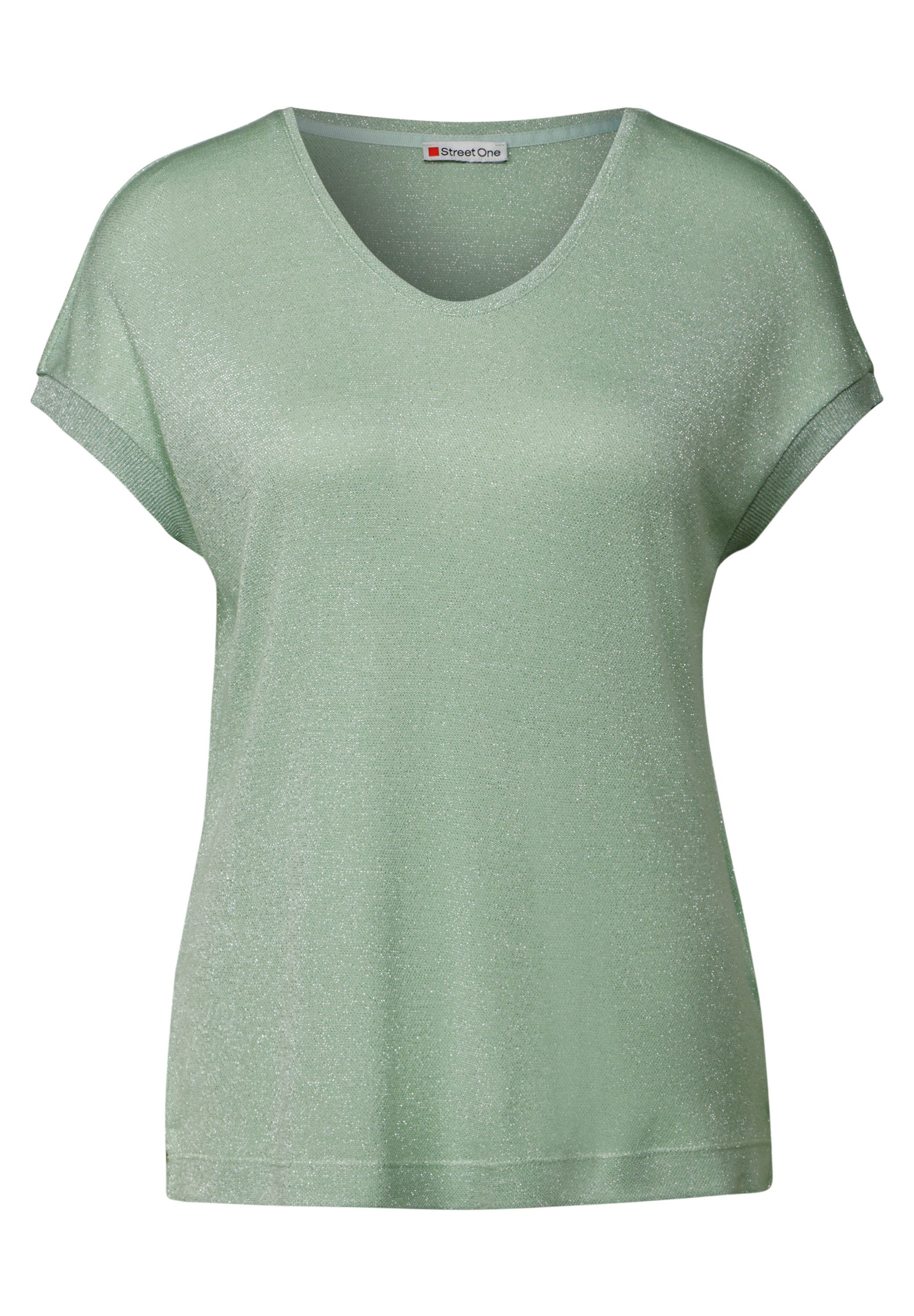 STREET ONE T-shirt in glitter-look
