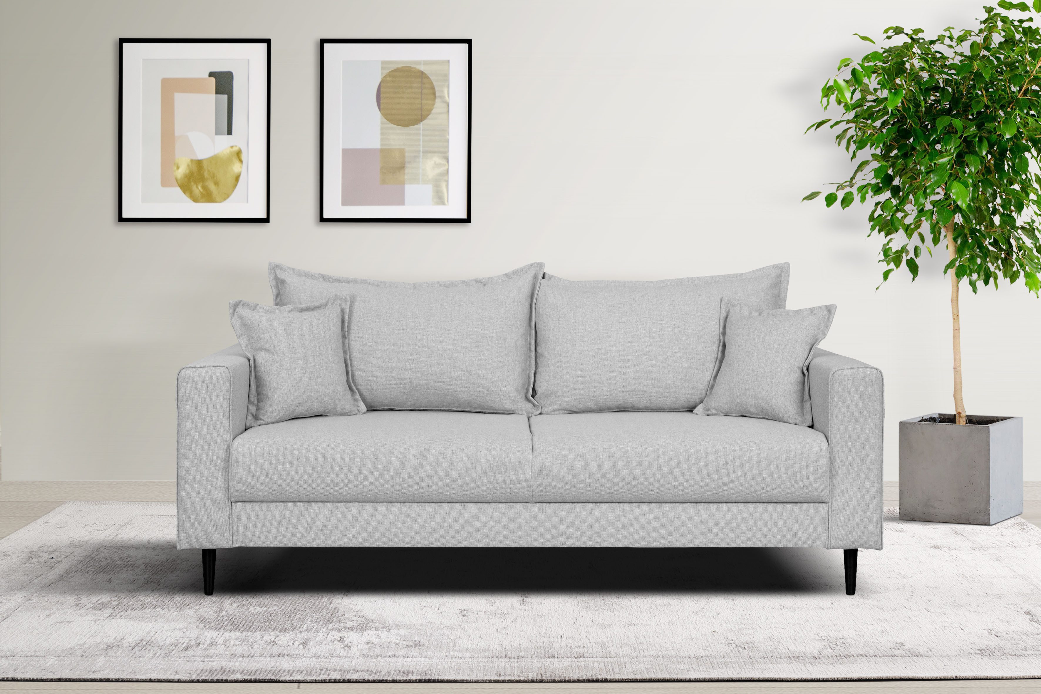 Home affaire 2-zitsbank VEYRAS, hoog zitcomfort, afmetingen B/D/H: 162/84/76 cm grijs, 2-zitsbanken, 162 cm
