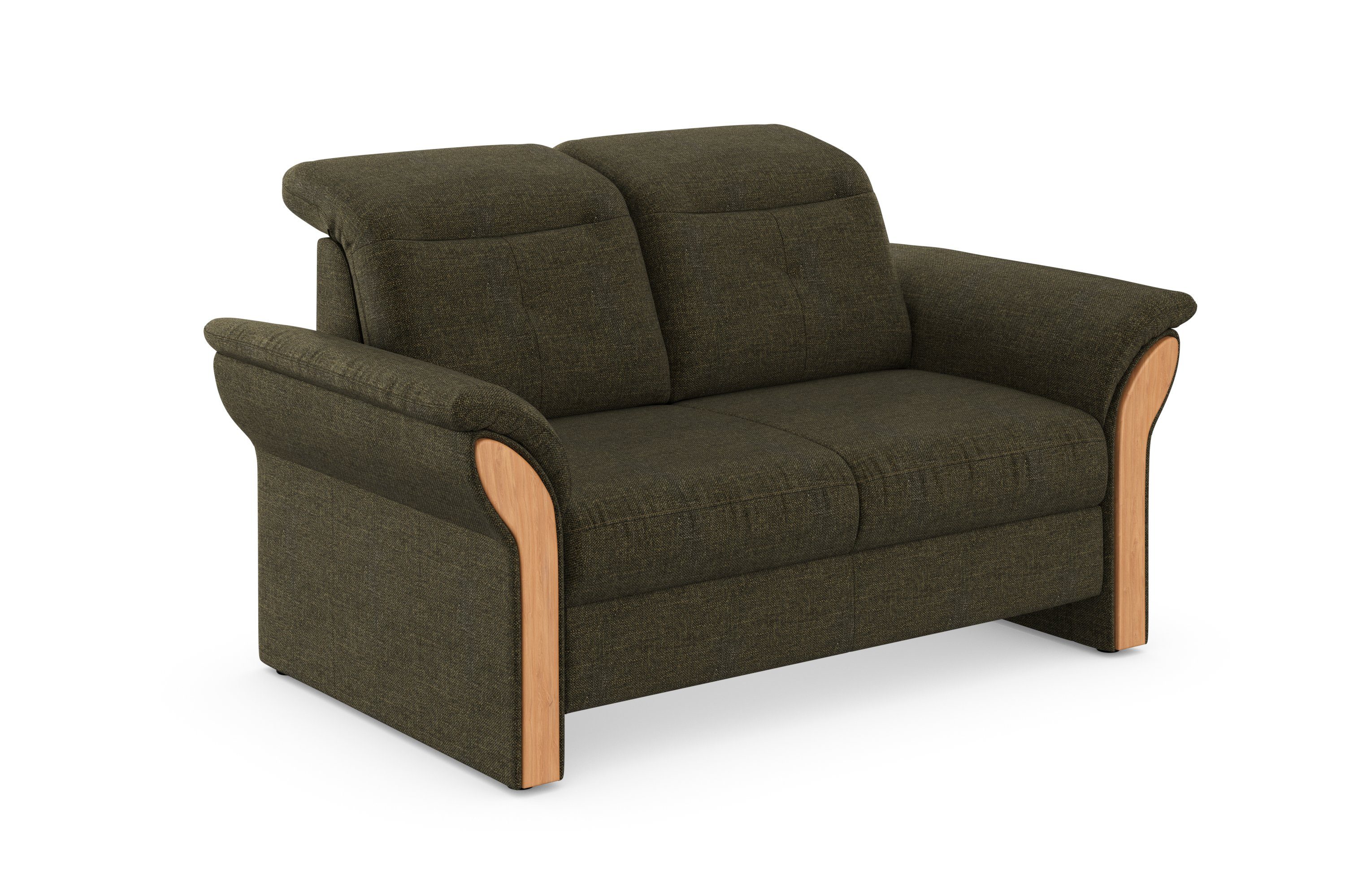 Home affaire 2-zitsbank Dangast Verstelbare hoofdsteun, houten frontlijsten, naar keuze ook in Easy clean bekleding