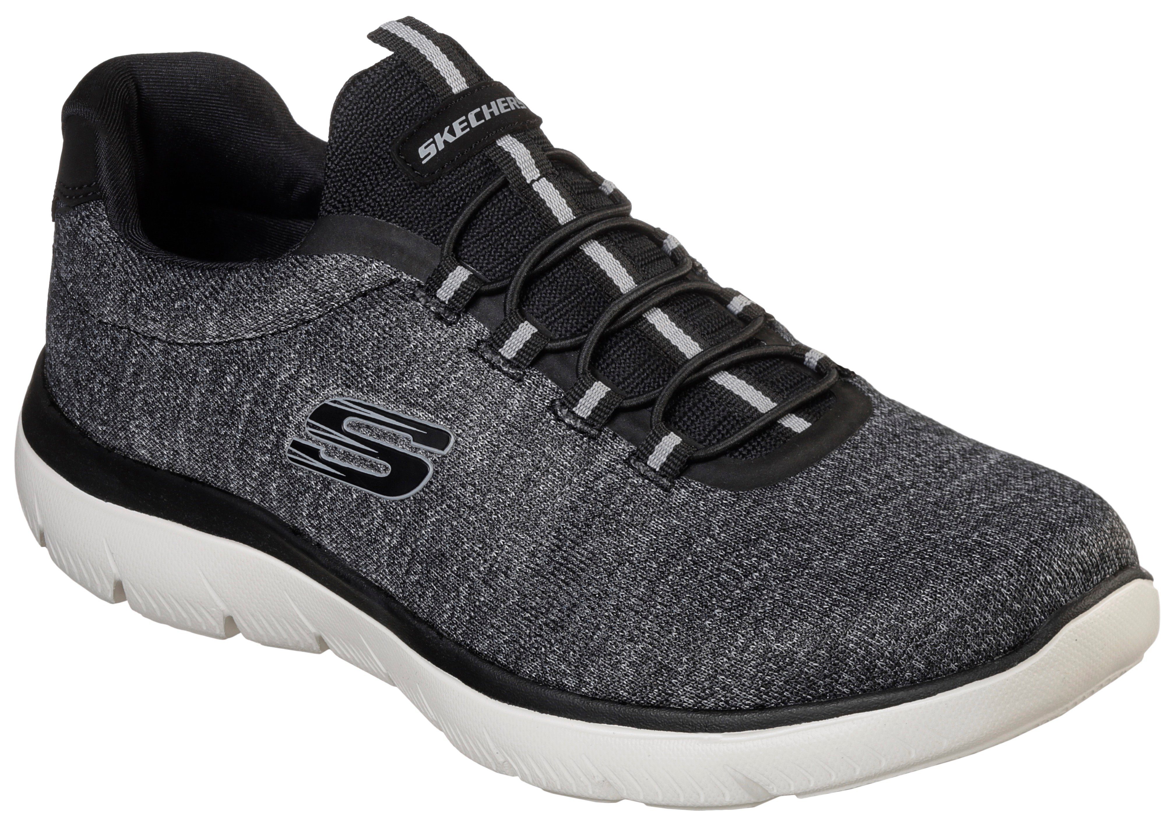 Skechers Slip-on sneakers Summits Slipper, vrijetijdsschoen in comfortabele schoenwijdte heren lage sneakers maat 44 EU zwart