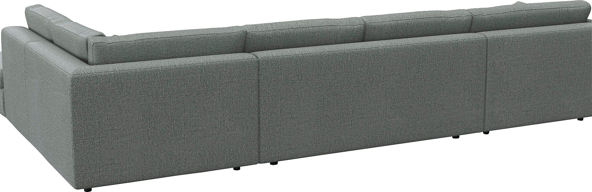 FLEXLUX Zithoek Lovane, U-vorm, comfortabel en comfortabel Zacht en zeer comfortabel, grote zitdiepte op koudschuim, inclusief sierkussen