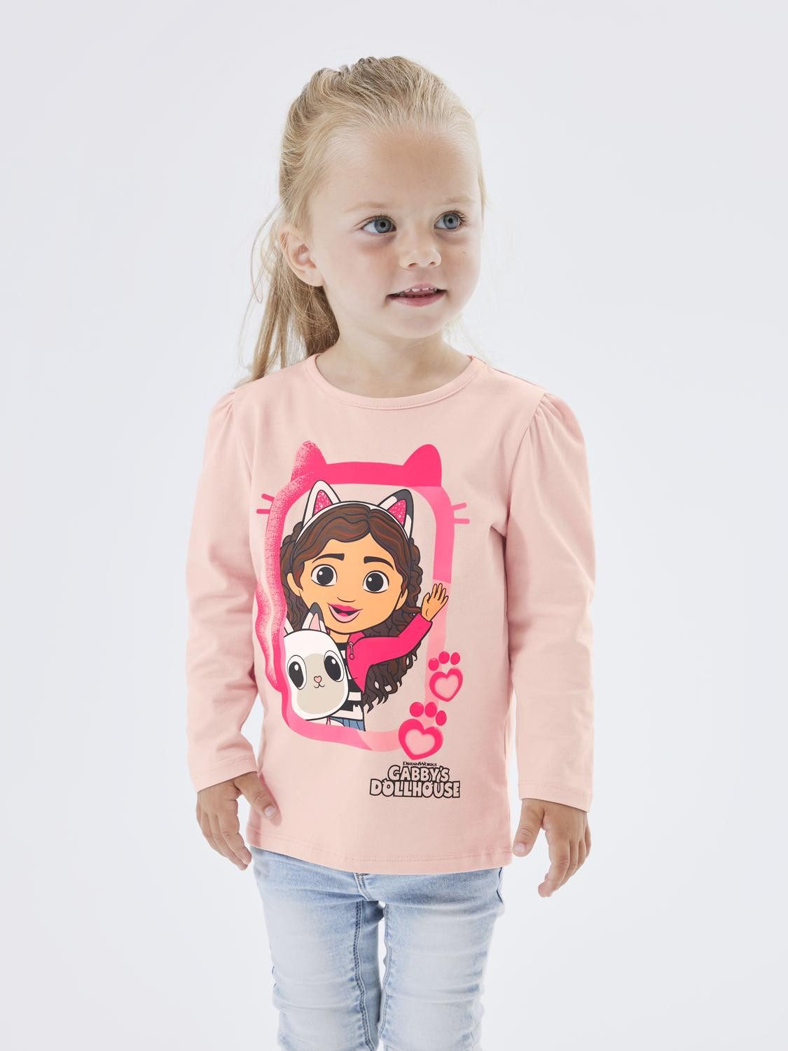 Name It Shirt met lange mouwen NMFNESSIE GABBY LS TOP NOOS VDE meisjes shirts met lange mouwen maat 92 roze