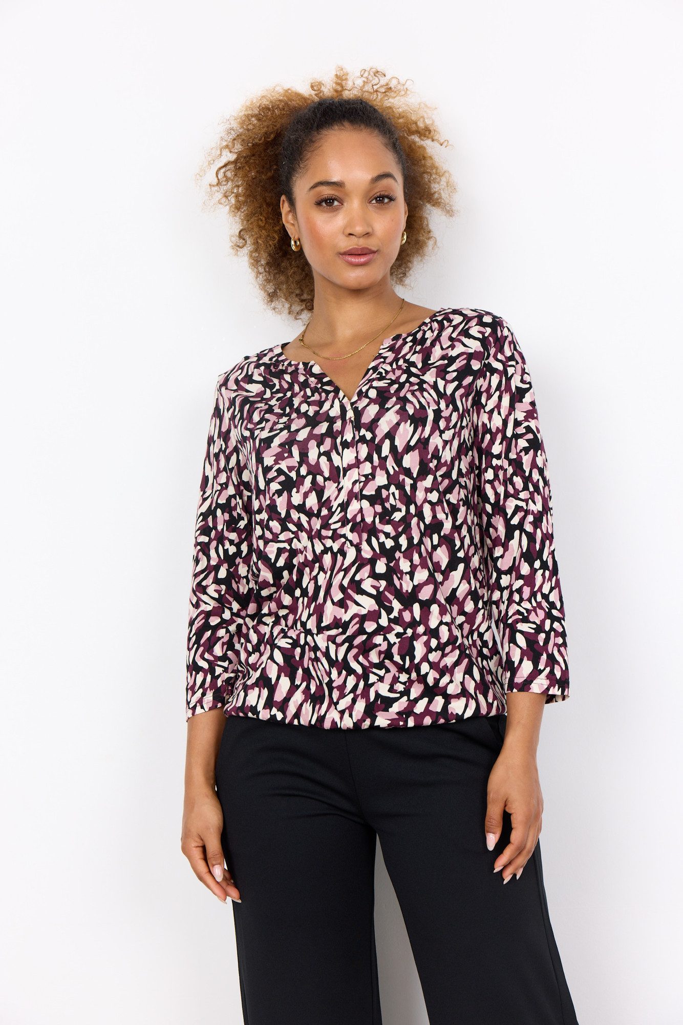Soyaconcept top FELICITY met all over print paars