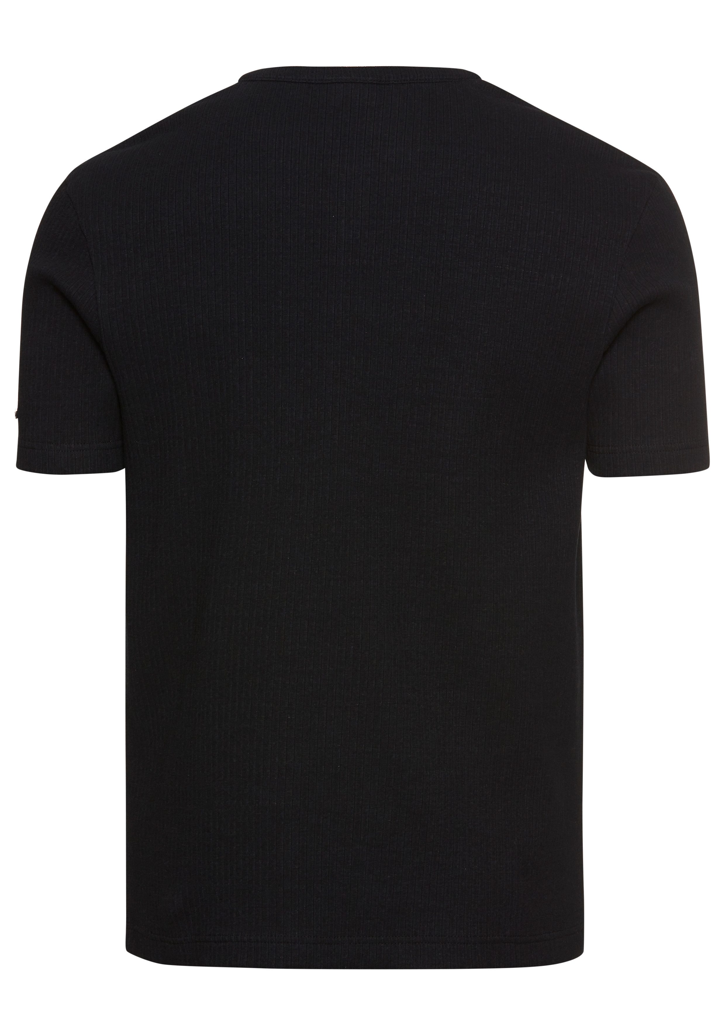 Bruno Banani Henleyshirt in elastische ribkwaliteit
