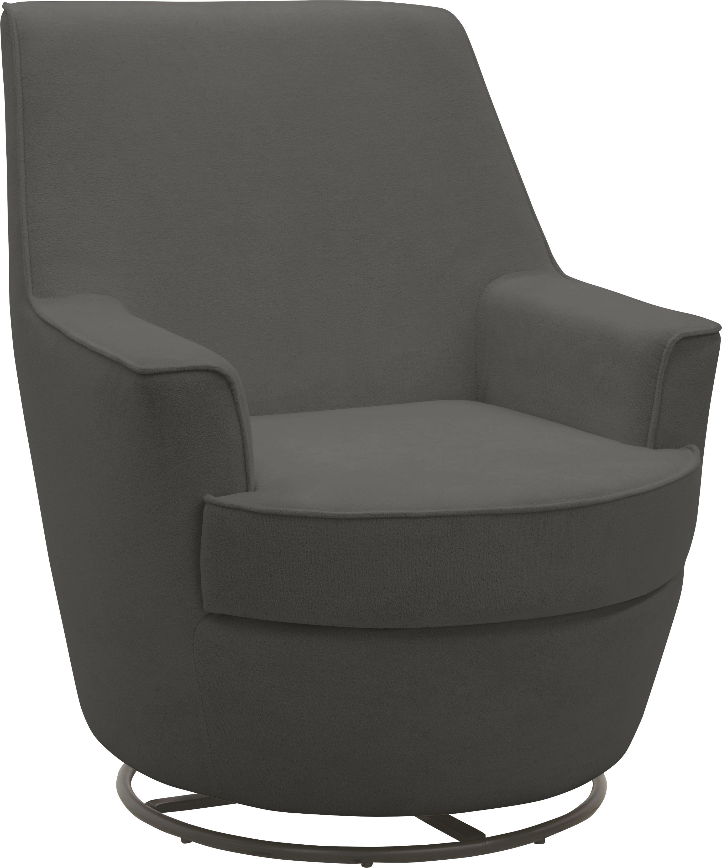 INOSIGN Draaibare fauteuil HETTY, draaistoel met schommelfunctie, leesstoel in cord en microvezel (1 stuk)