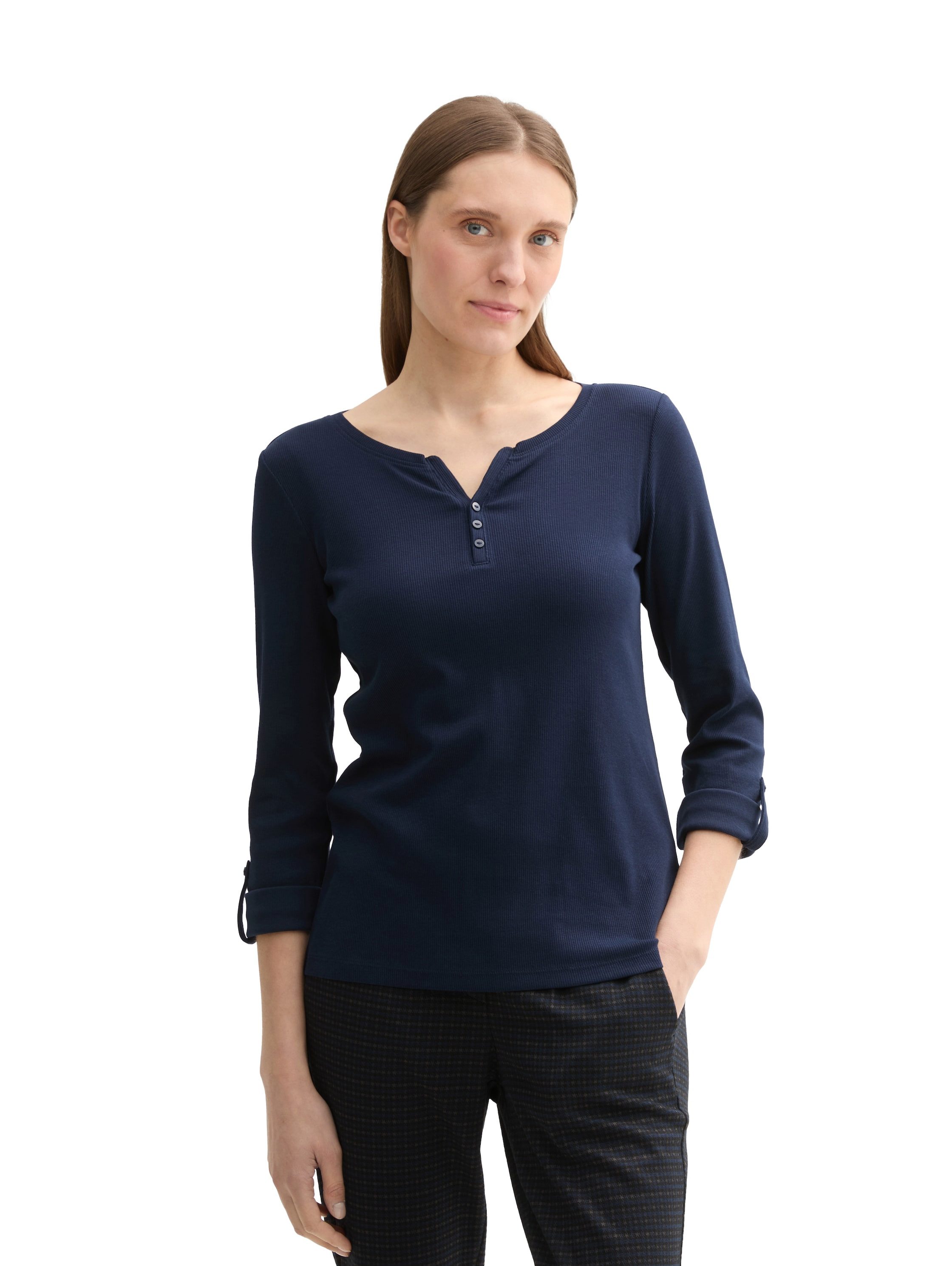 Tom Tailor Henleyshirt met 7/8 mouw