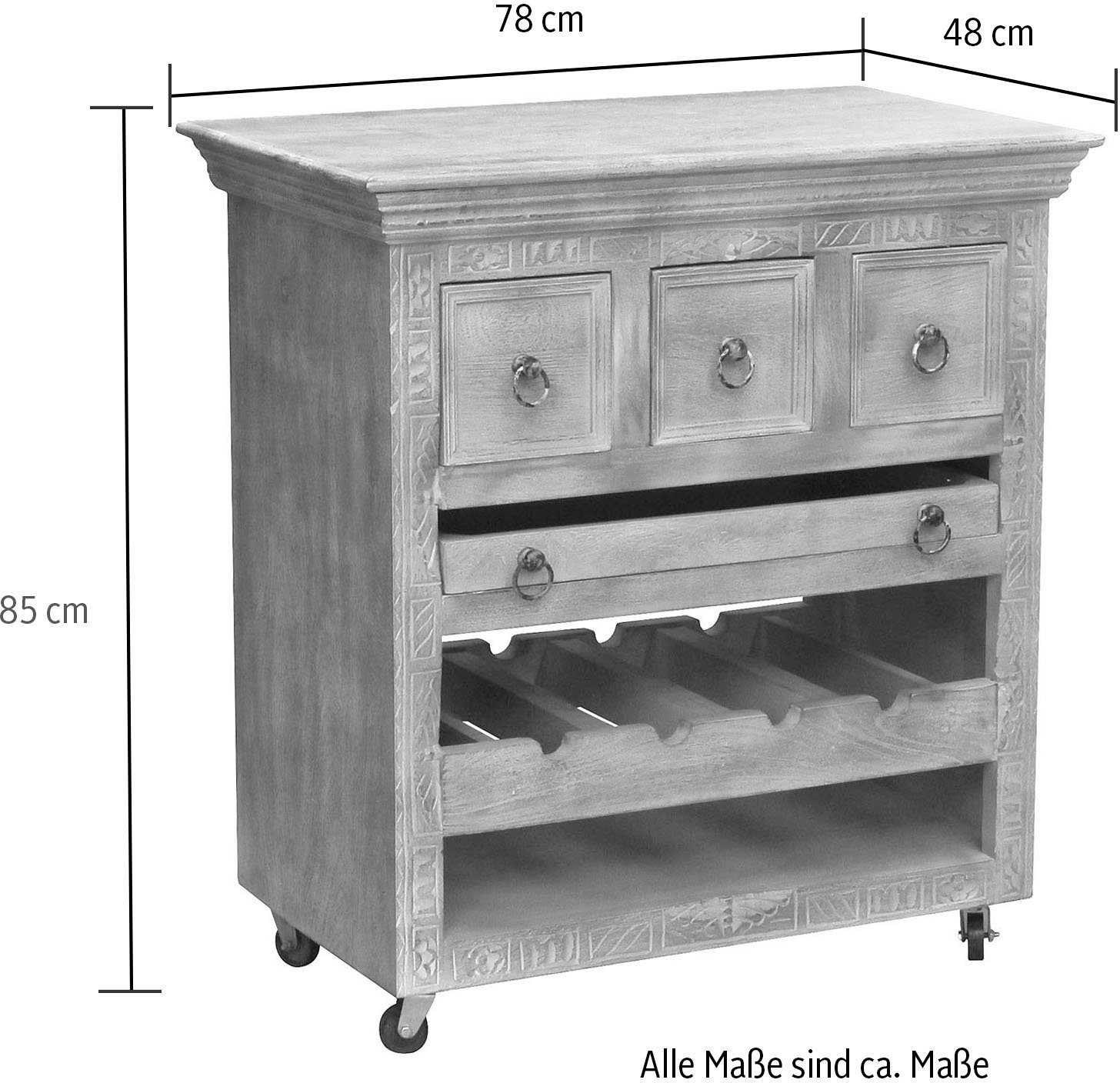 SIT Keukentrolley Daipur met flessenrek en uitneembaar blad