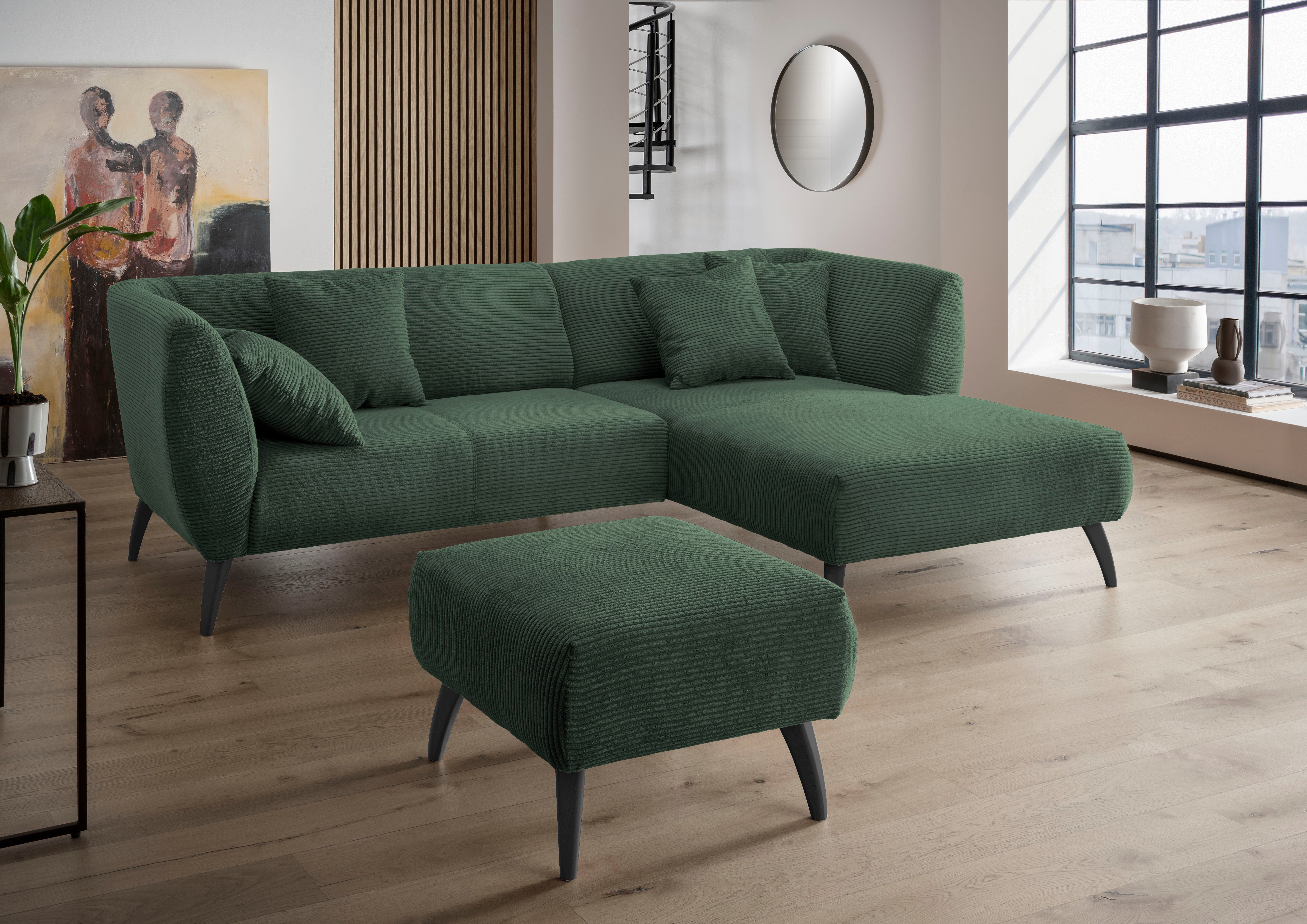 INOSIGN Hocker Colori Kleur houten poten naar keuze, verschillende stoffen, hoogwaardige stof