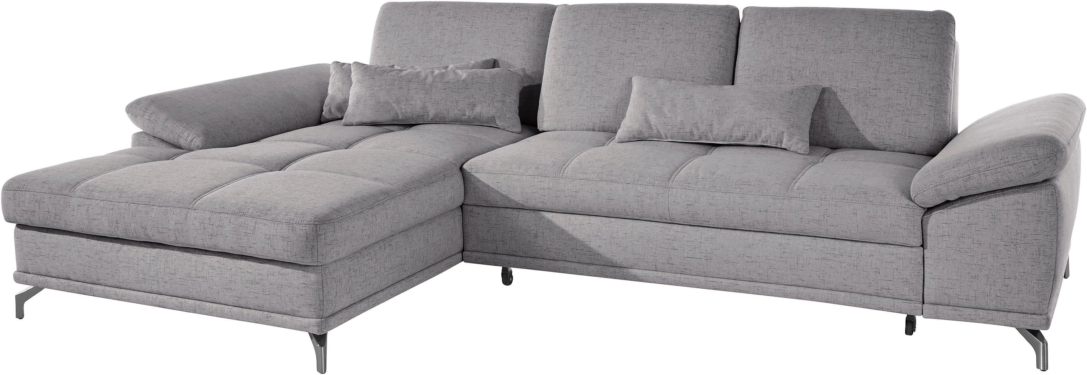 Places of Style Hoekbank Costello L-vorm, met zitdiepteverstelling, armleuningverstelling en