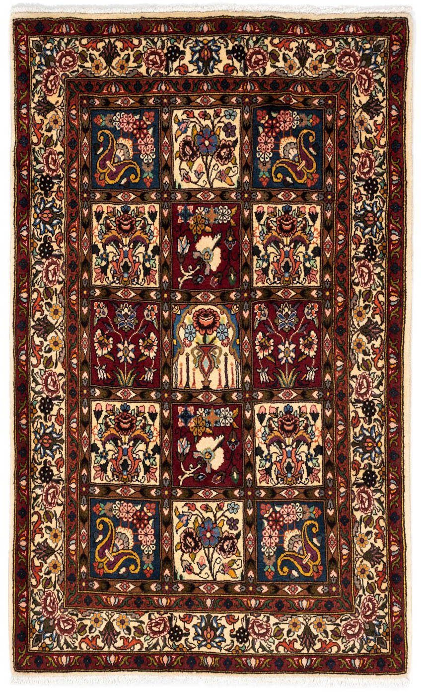 morgenland Wollen kleed Bachtiar velden rosso scuro 153 x 103 cm Handgeknoopt