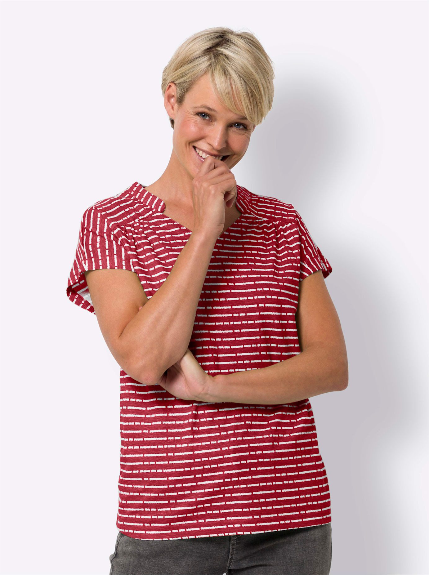 Classic Basics Shirt met korte mouwen (1-delig) dames t-shirts maat 38 rood