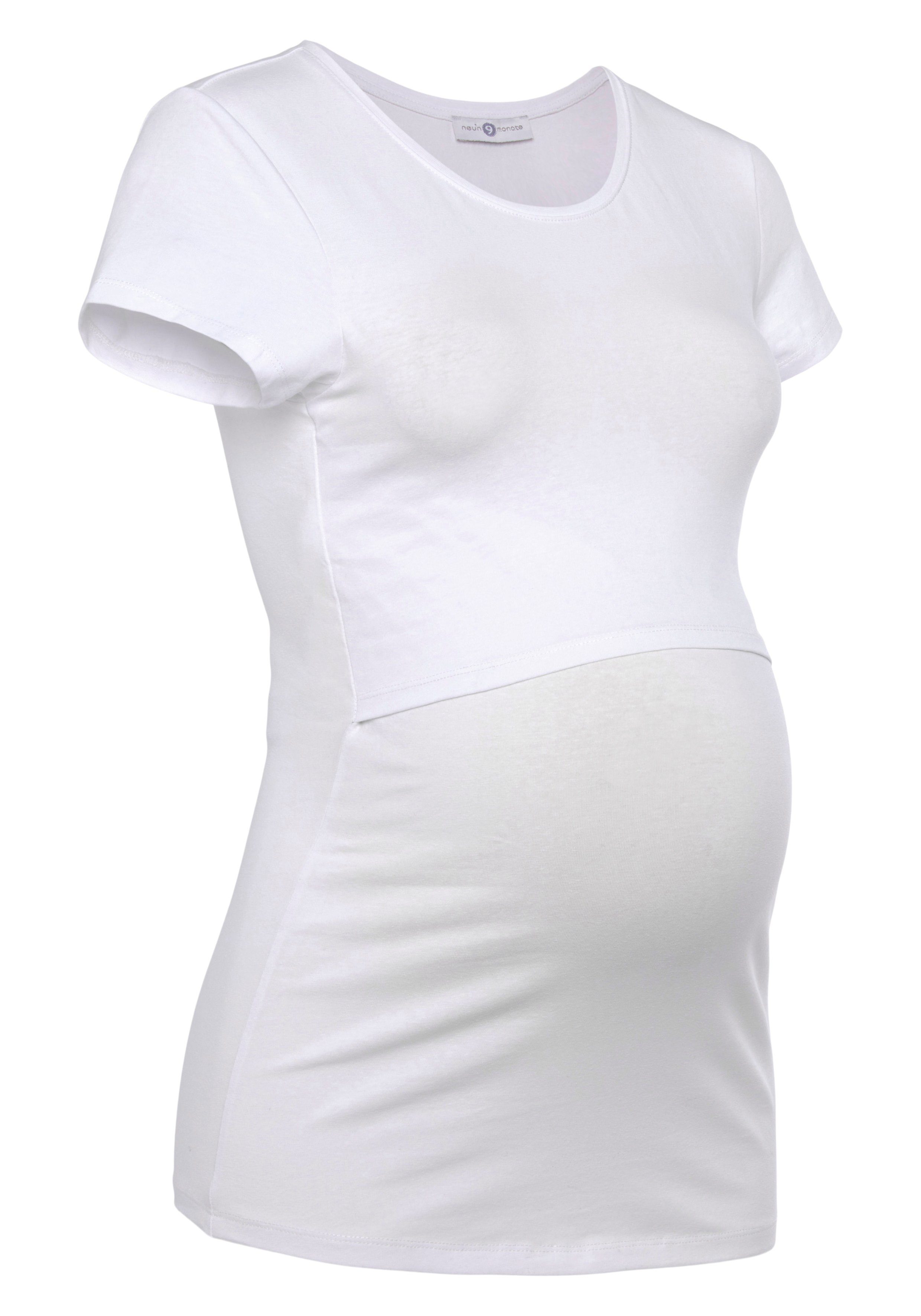 Neun Monate NU 20% KORTING:  Zwangerschapsshirt Powered by Flashlights met praktische voedingsfunctie