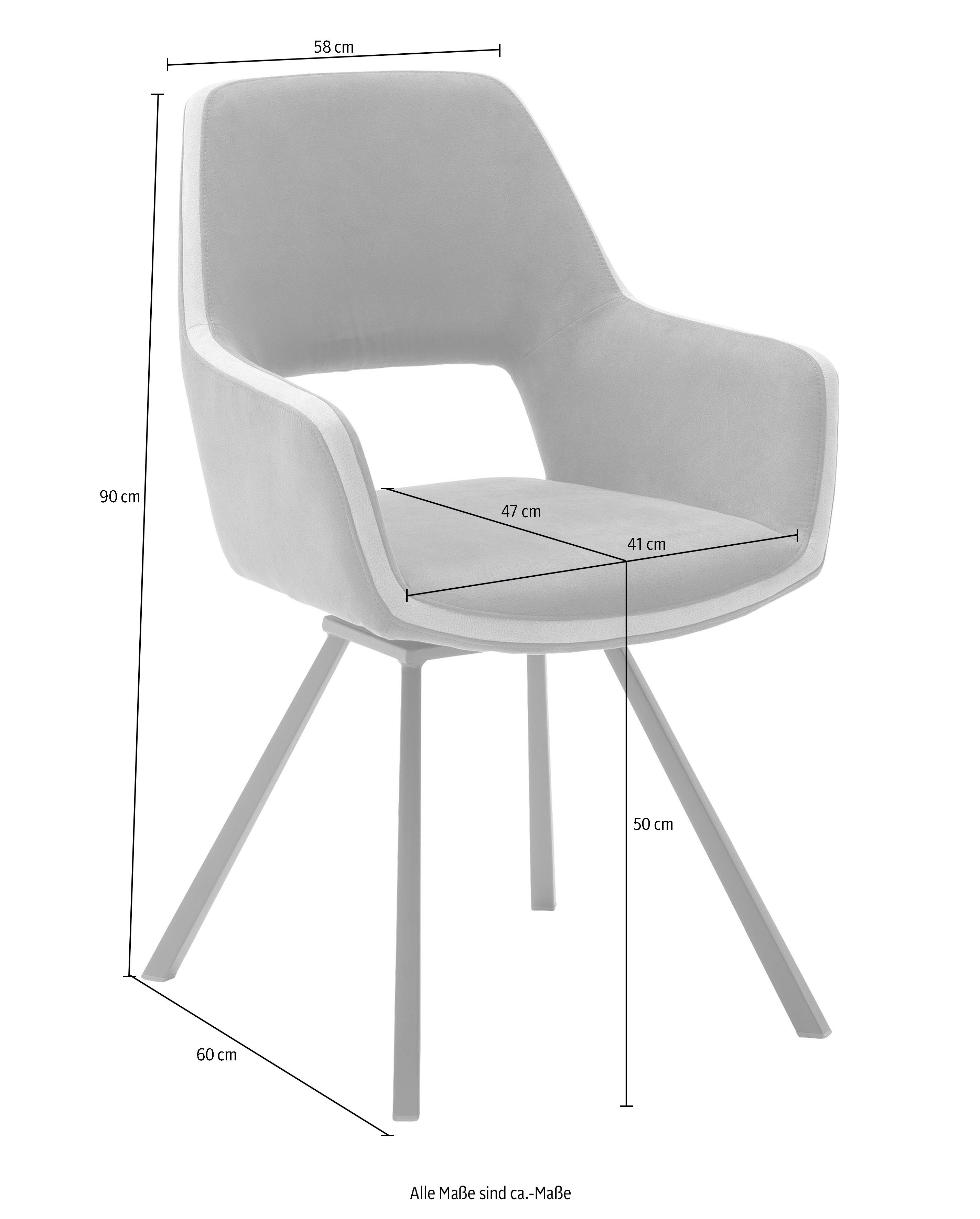 MCA furniture Eetkamerstoel Bayonne set van 2, stoel 180º draaibaar met nivellering, belastbaar tot 120 kg (set, 2 stuks)