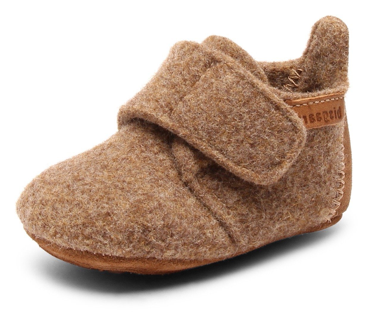 Bisgaard Pantoffels Bisgaard Baby Wool Wagen schoen, babyschoen, instapschoen met klittenbandsluiting