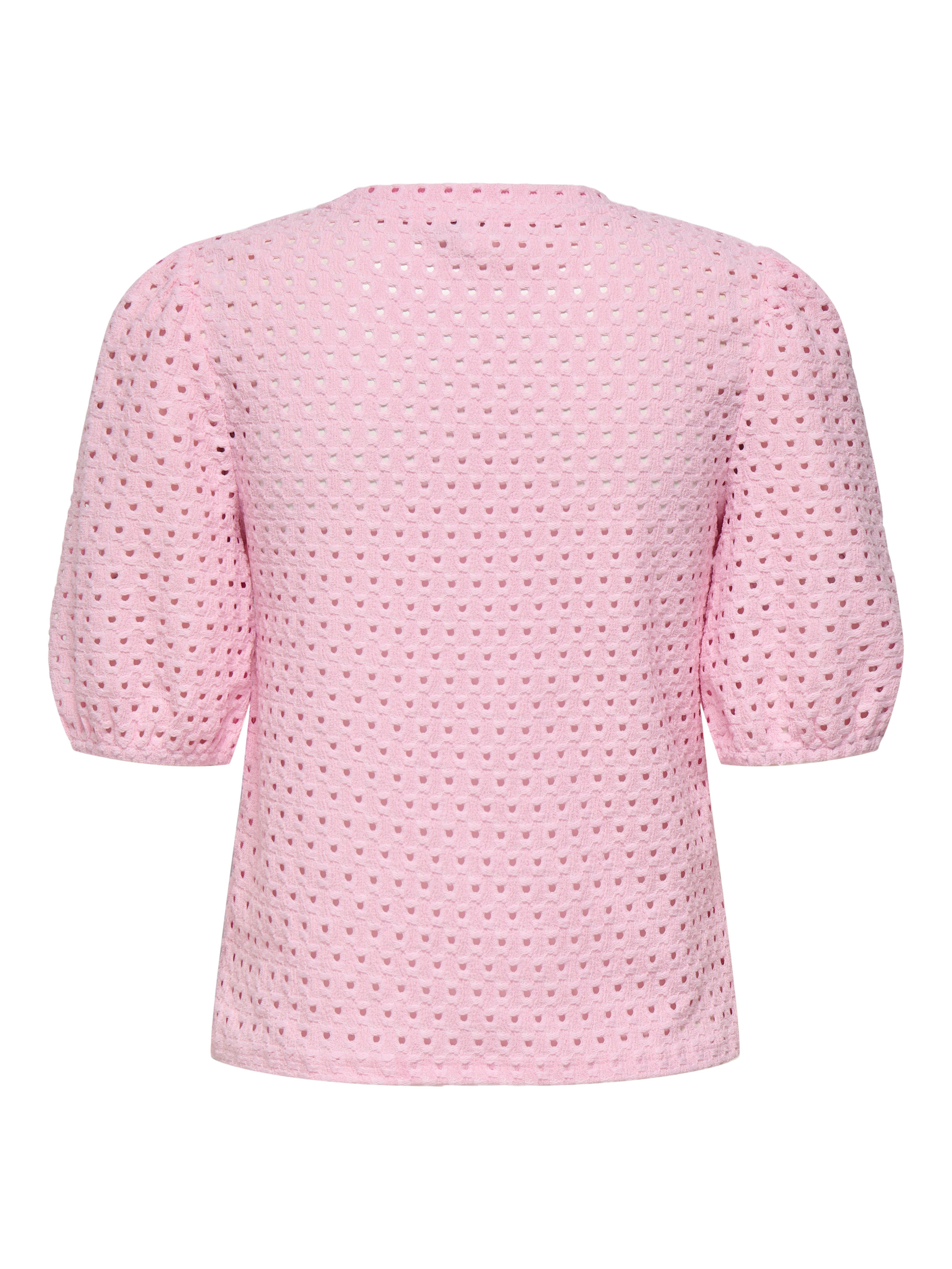 Only Shirt met korte mouwen ONLELISA S/S O-NECK TOP BOX JRS
