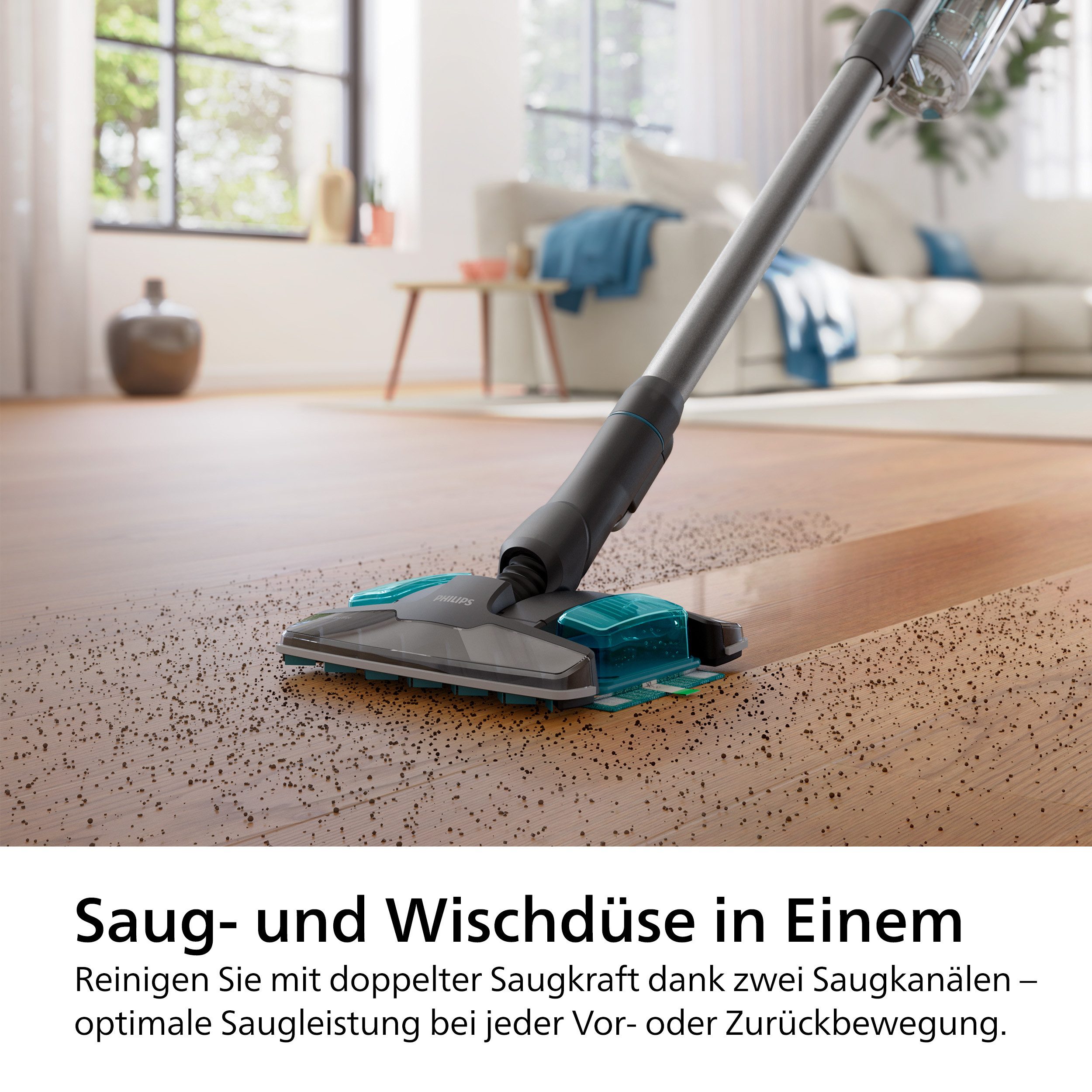 Philips Nat- en droogzuiger XC8055/01 Aqua Plus 8000 Series „Alleskönner“ met tot 80 minuten looptijd en adaptieve zuig- en wissproeier