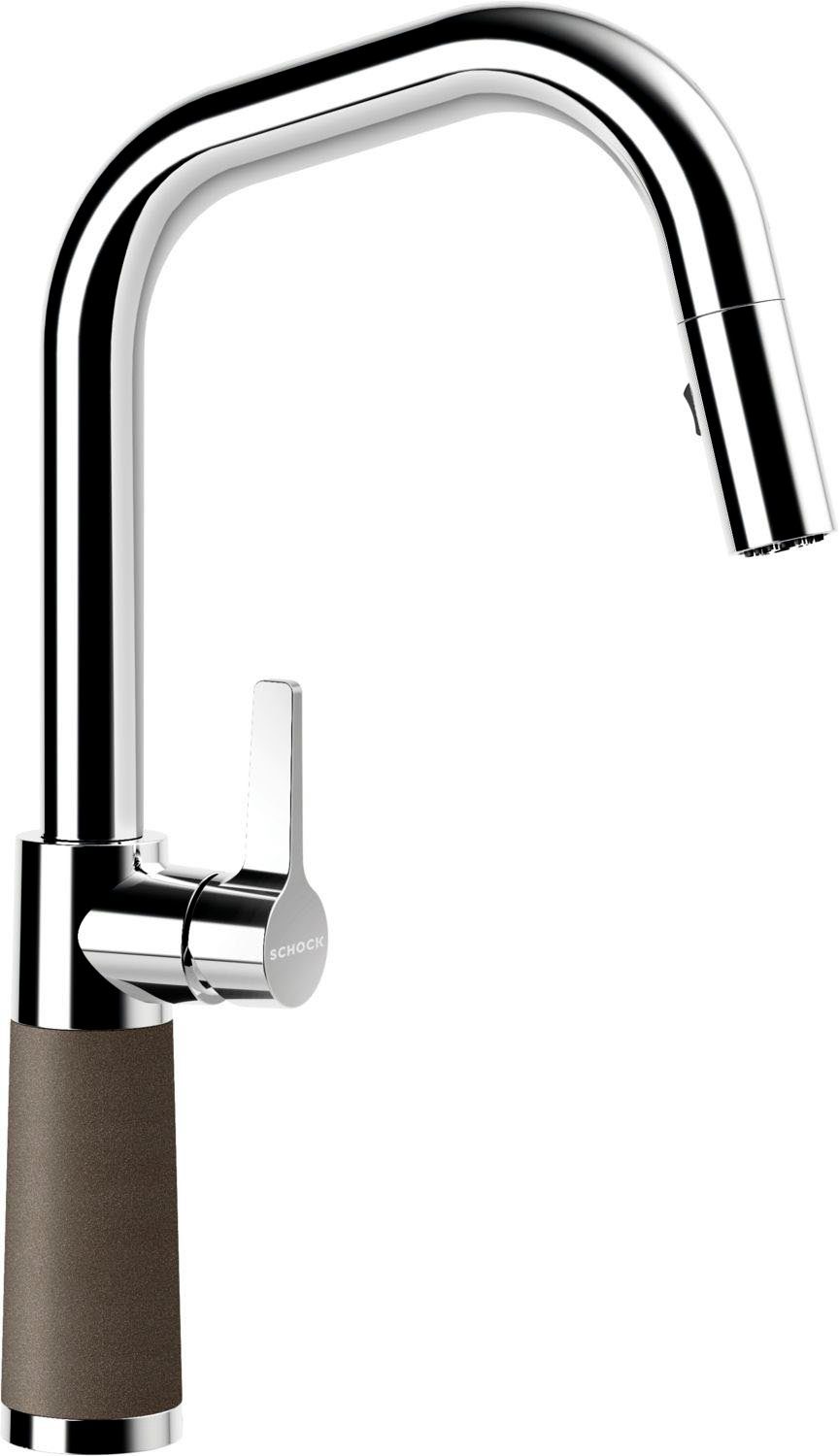Schock Keukenkraan SC-530 SB uitschuifbaar, straal-douche, terugstroombegrenzer, draaibereik 120° keukenkranen bruin